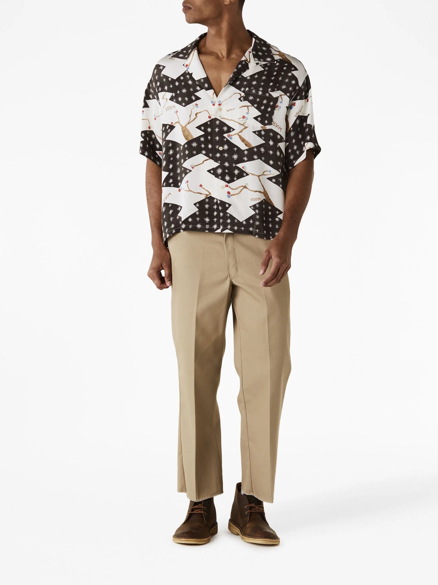 graphic-print silk shirt