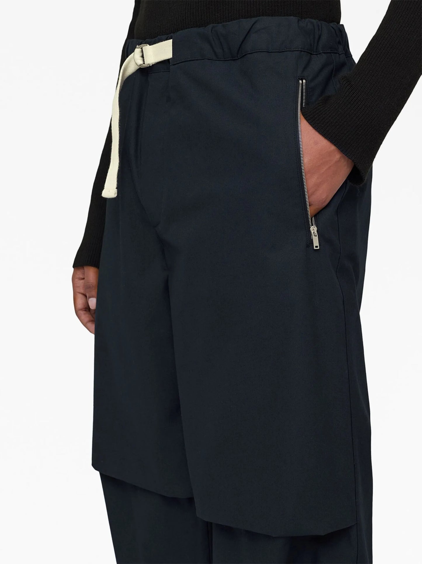 panelled-design tapered-leg trousers