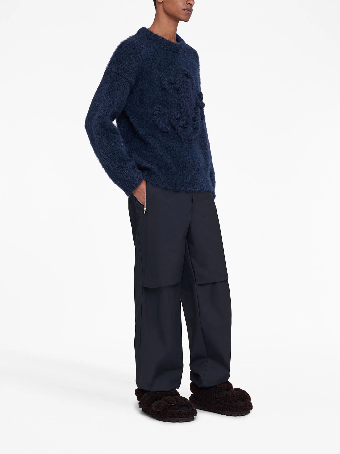panelled-design tapered-leg trousers