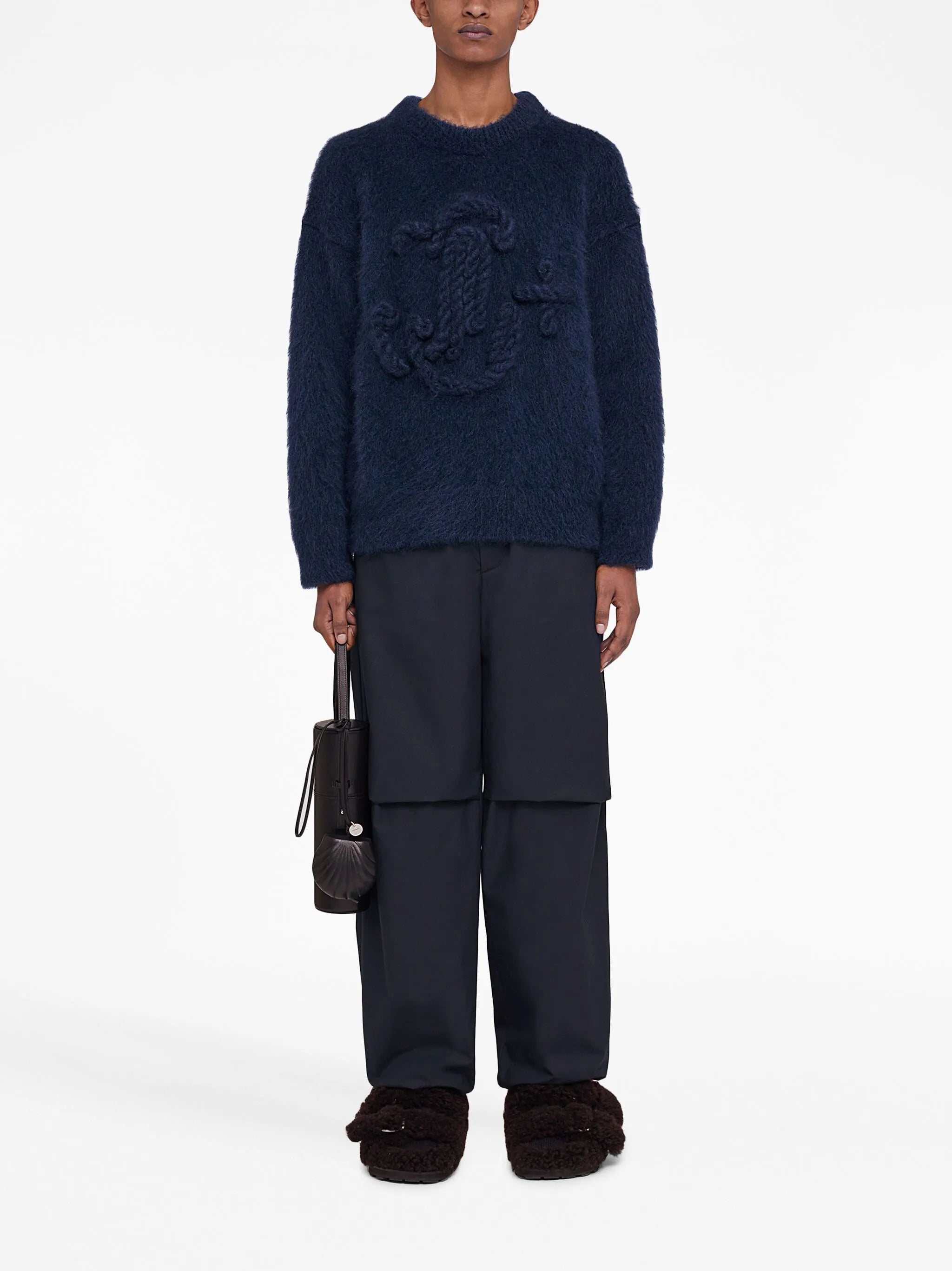 panelled-design tapered-leg trousers
