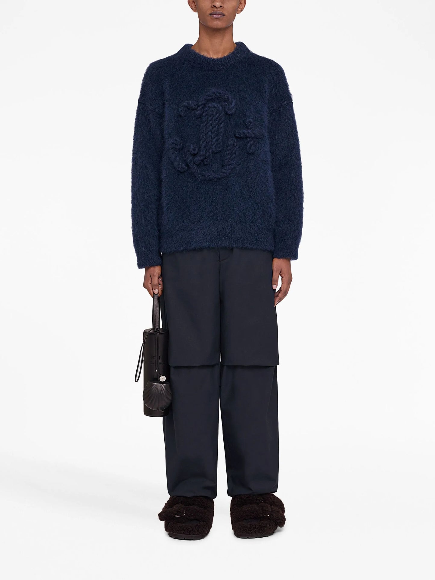 panelled-design tapered-leg trousers