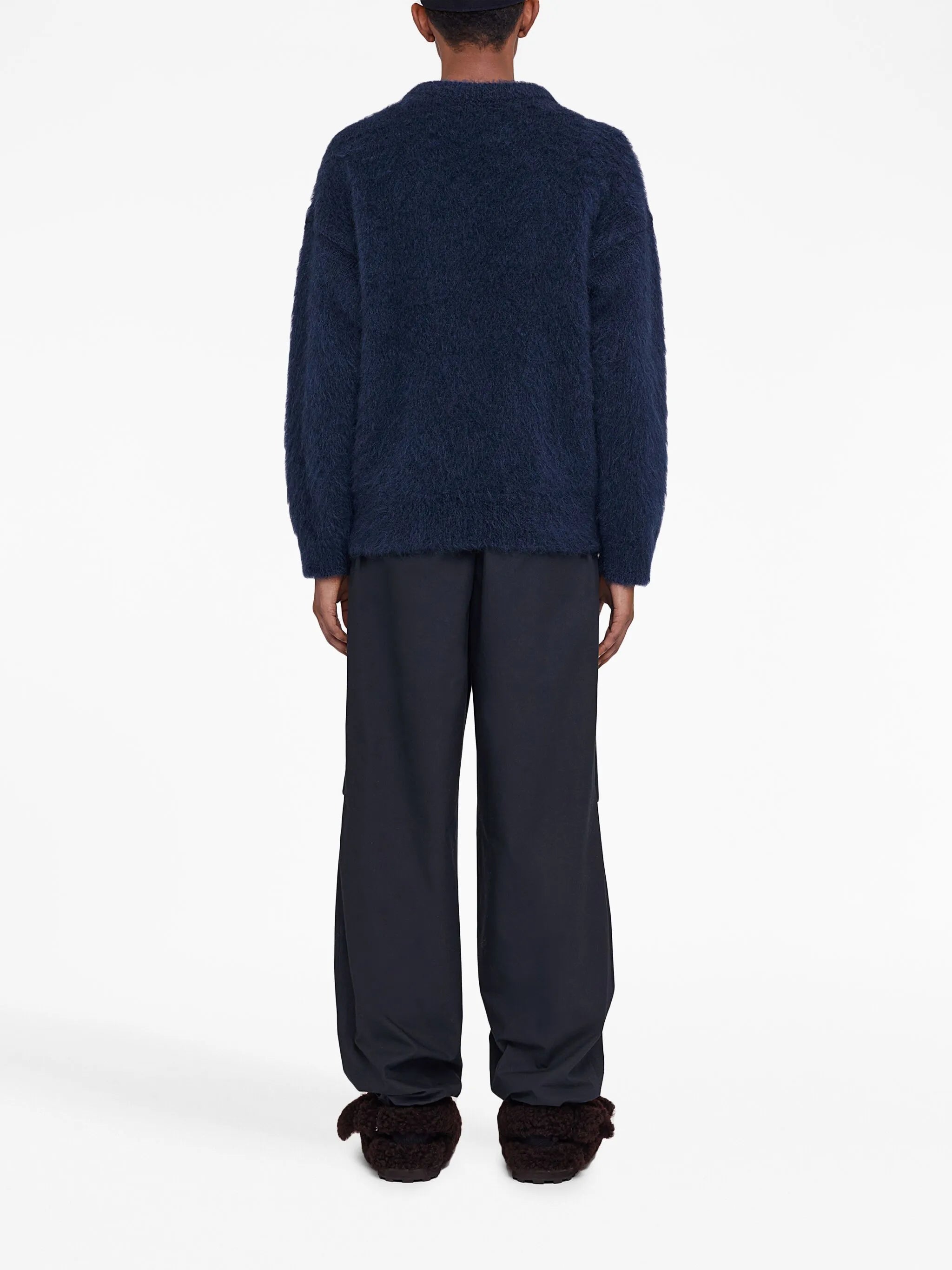panelled-design tapered-leg trousers