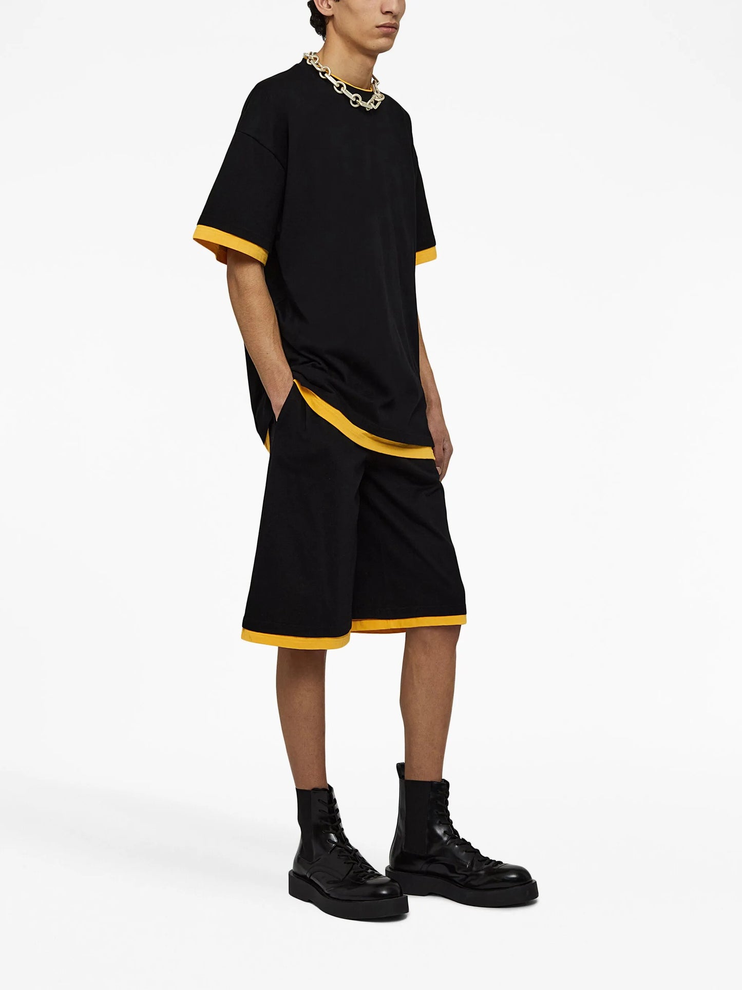 logo-print two-tone T-shirt