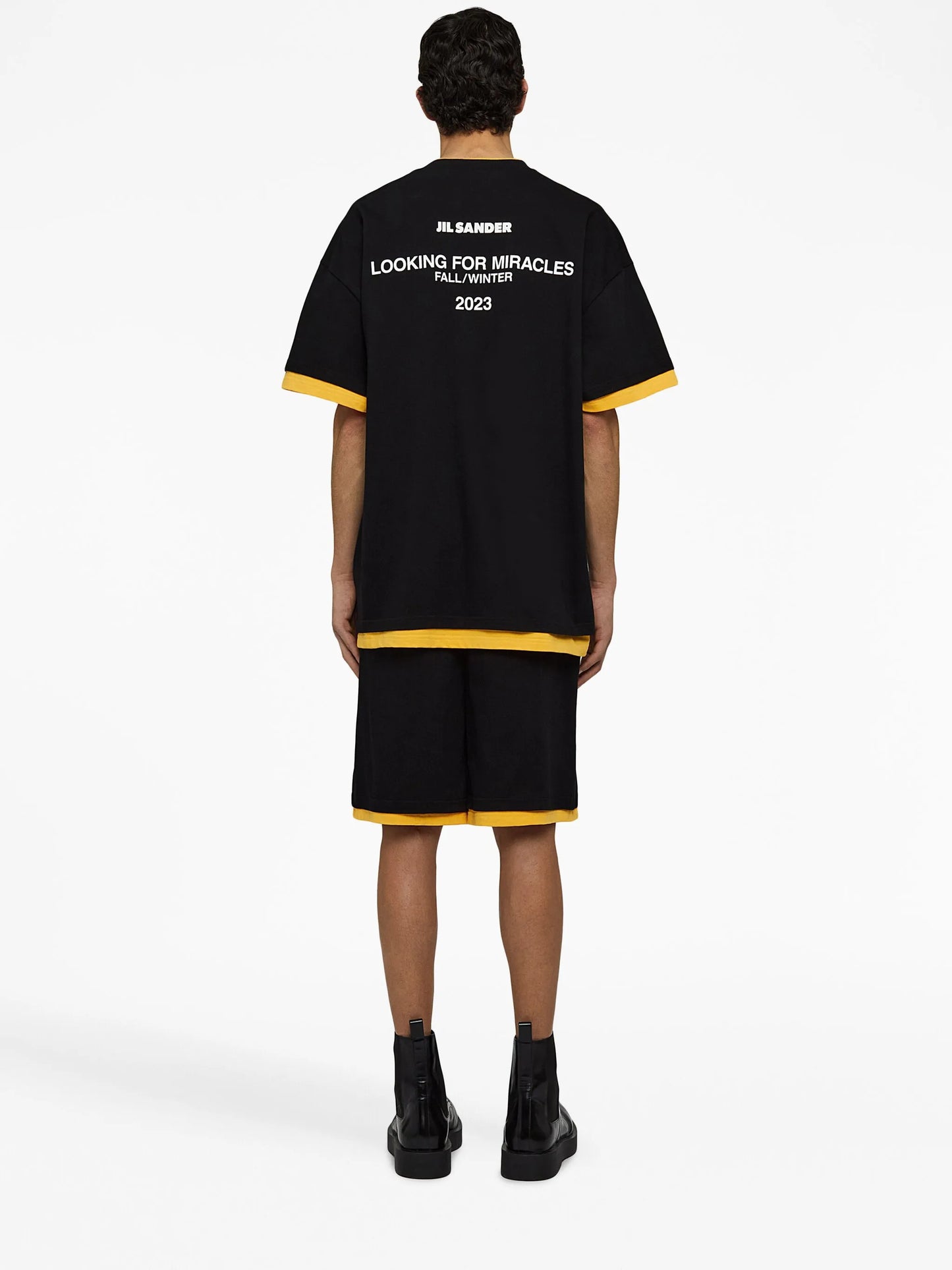 logo-print two-tone T-shirt