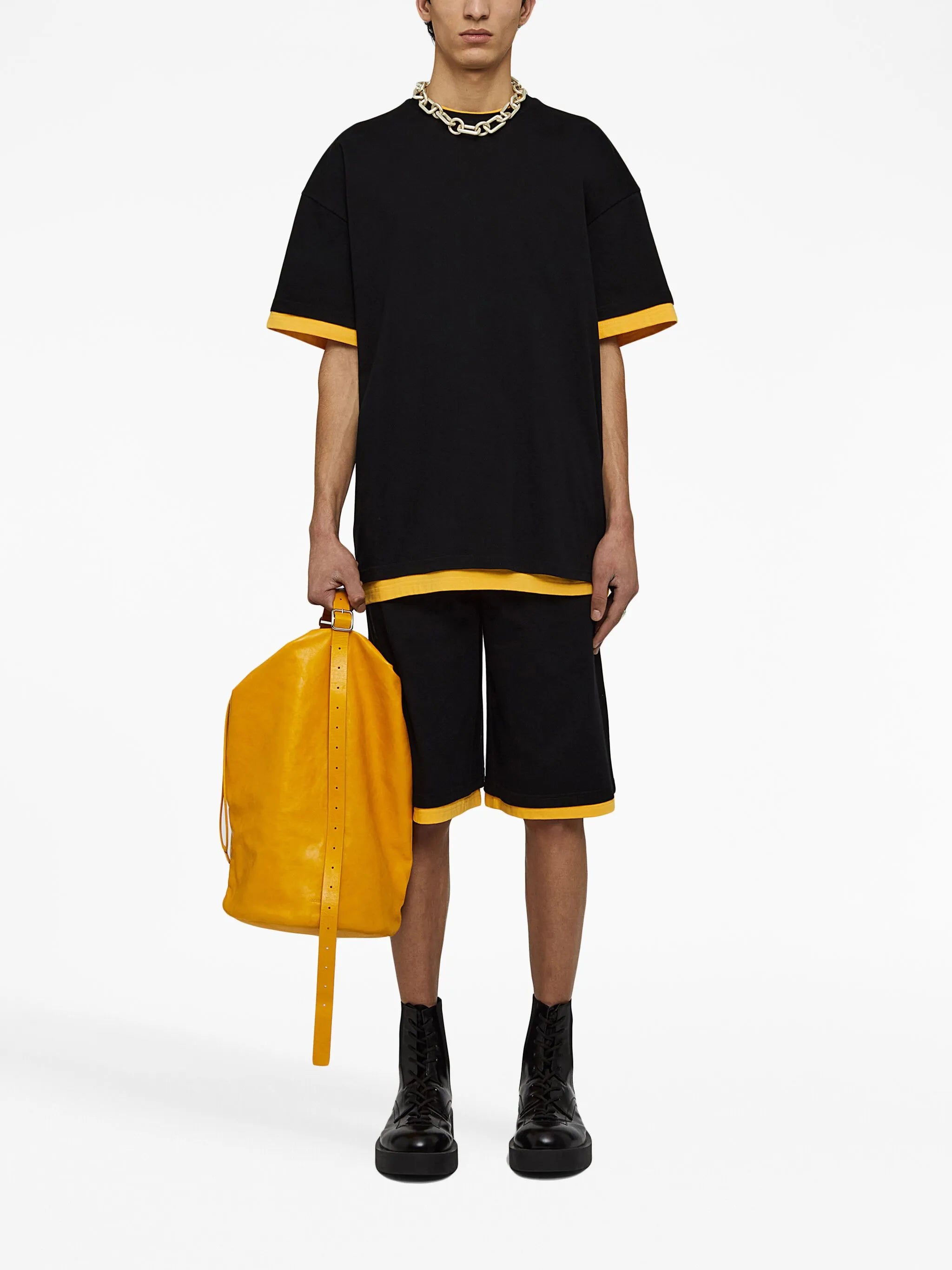 logo-print two-tone T-shirt