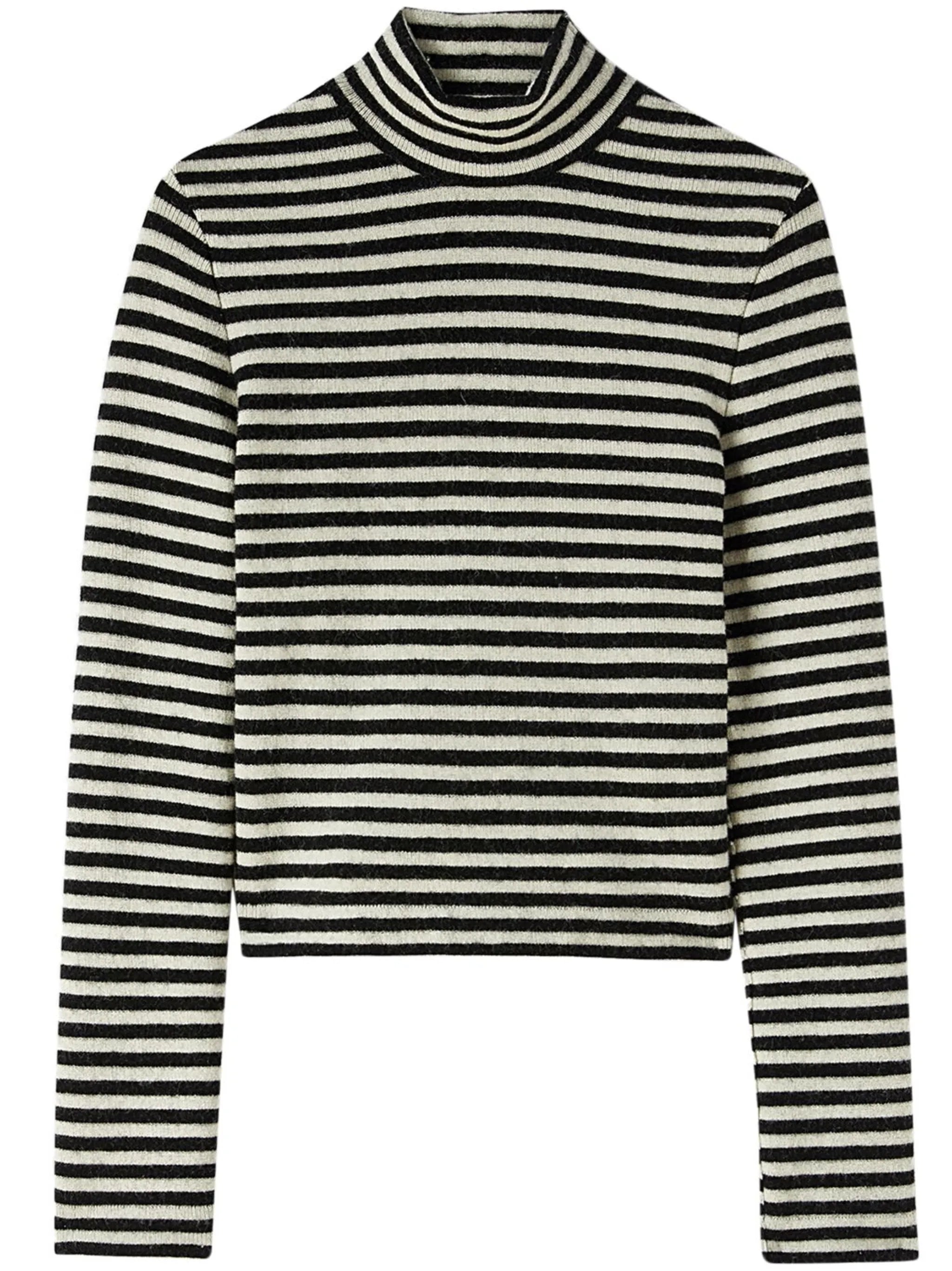 logo-patch striped wool sweater