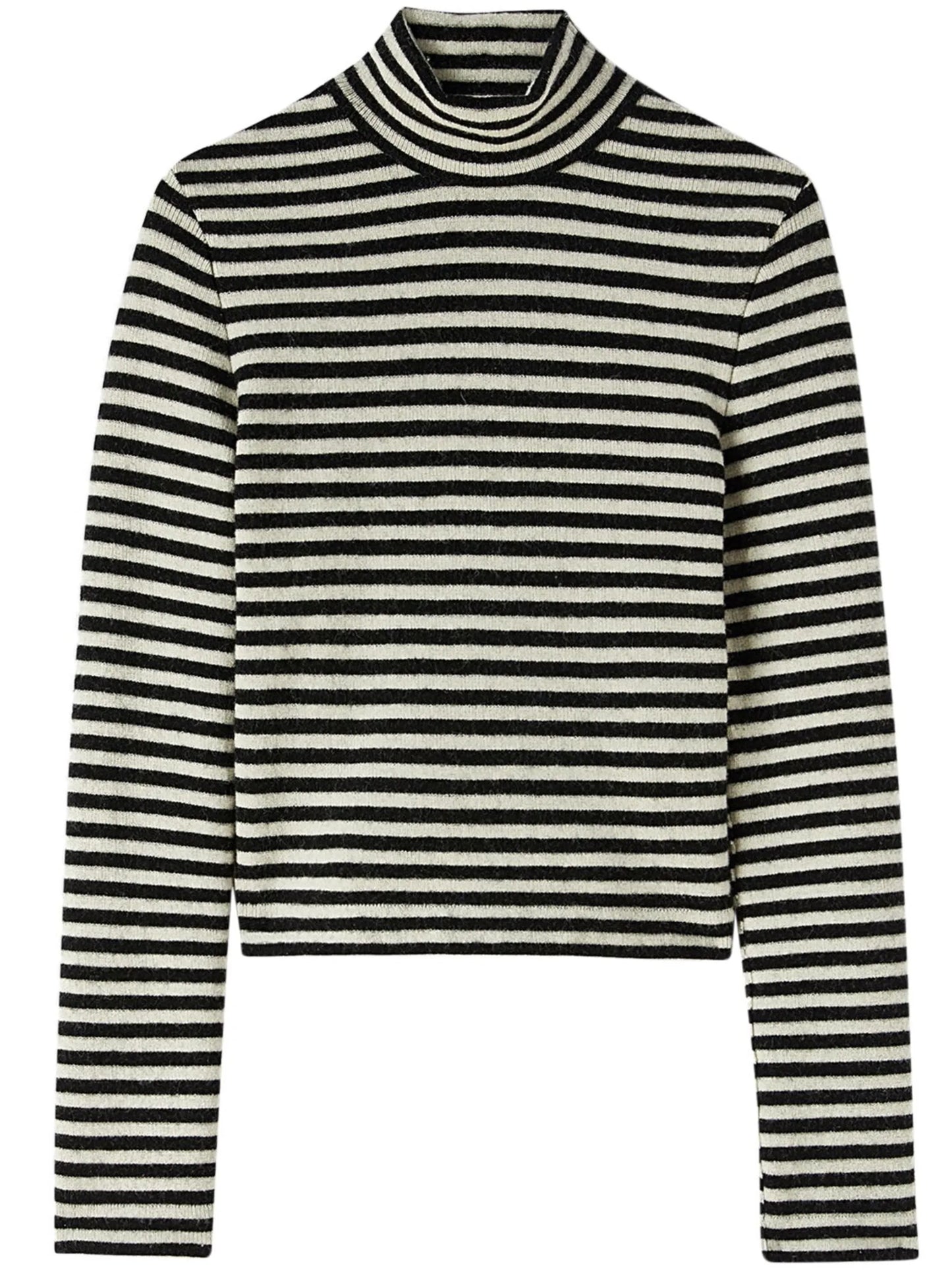 logo-patch striped wool sweater
