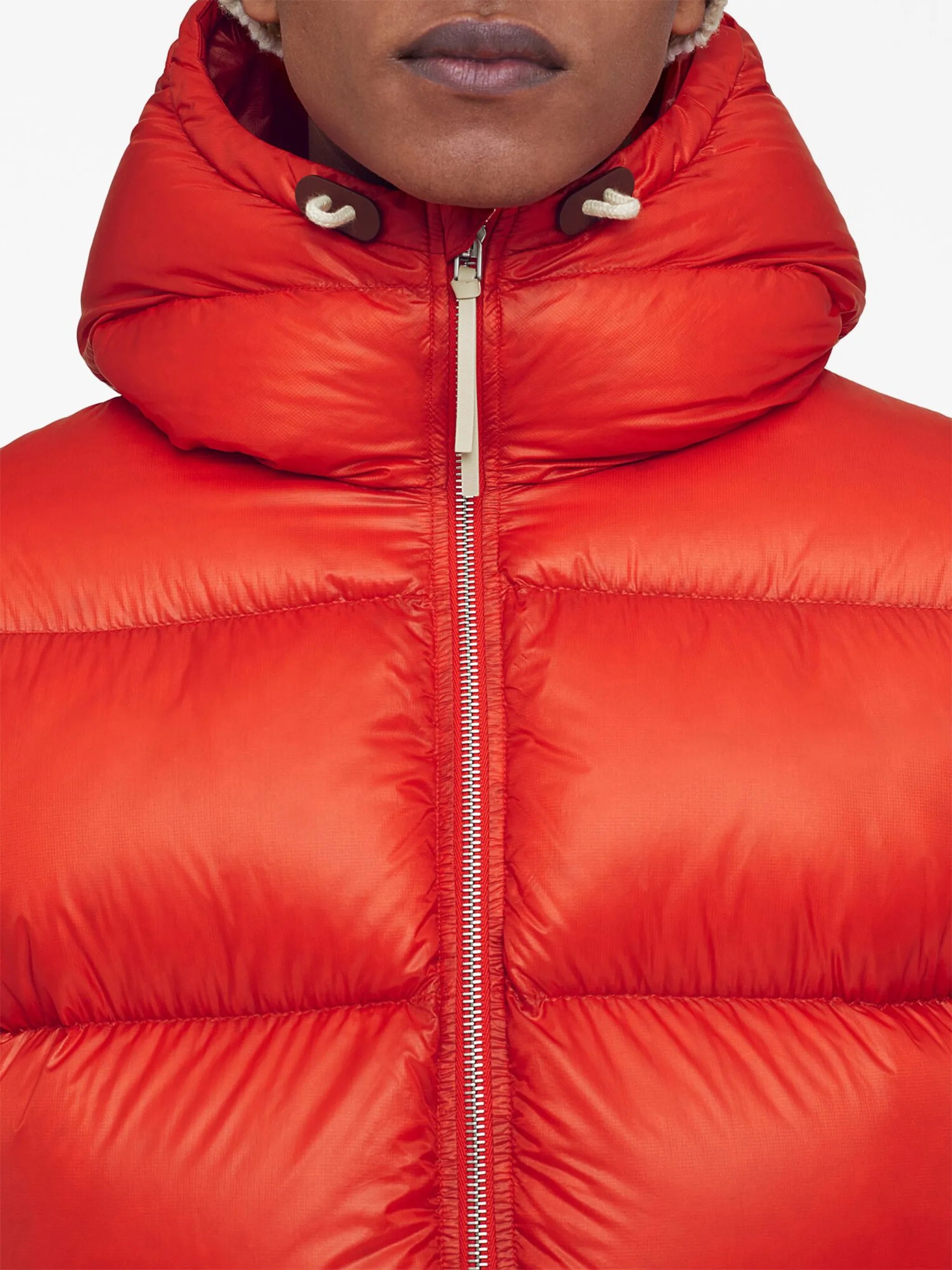 long-sleeve padded hooded jacket