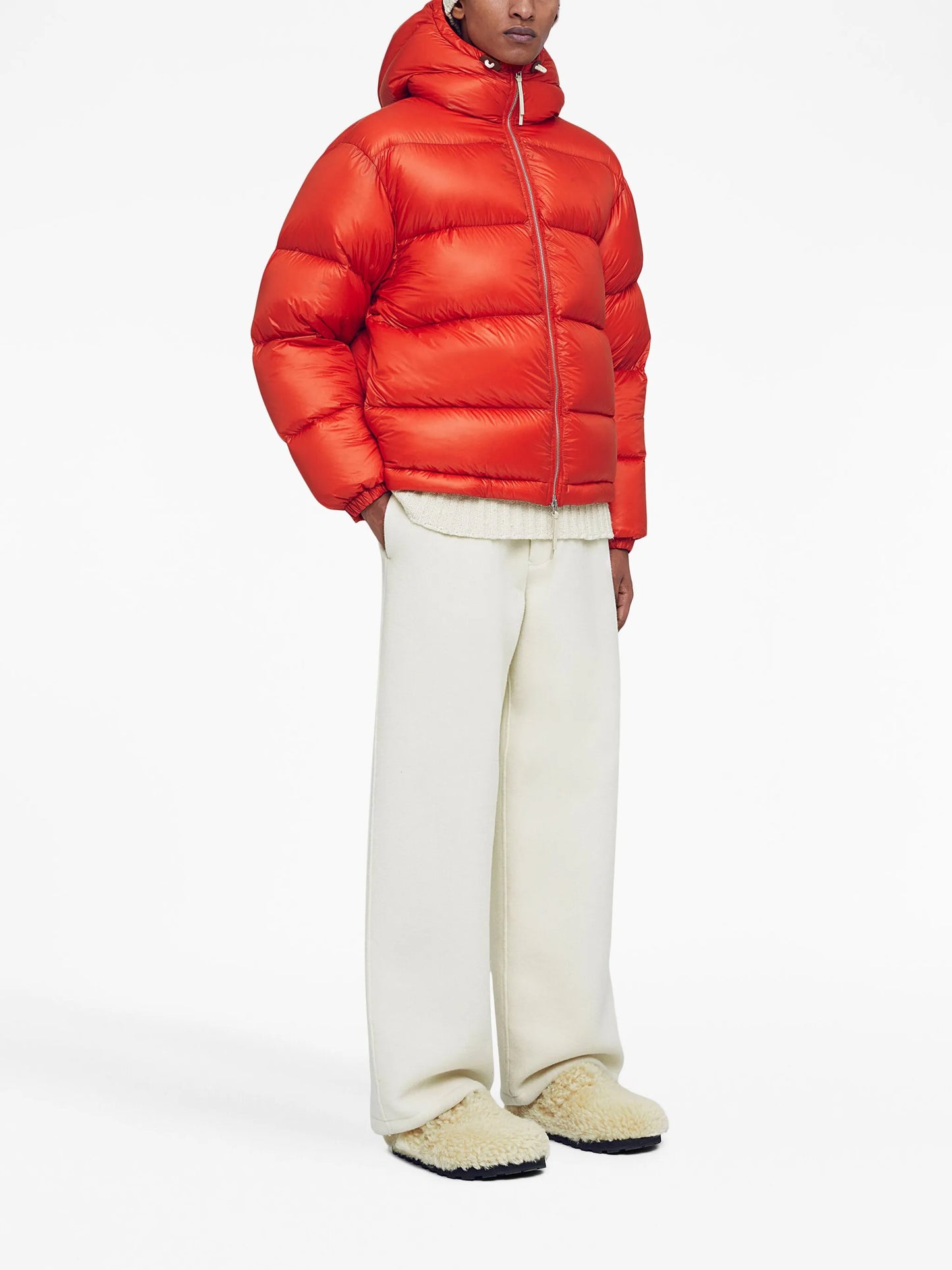 long-sleeve padded hooded jacket