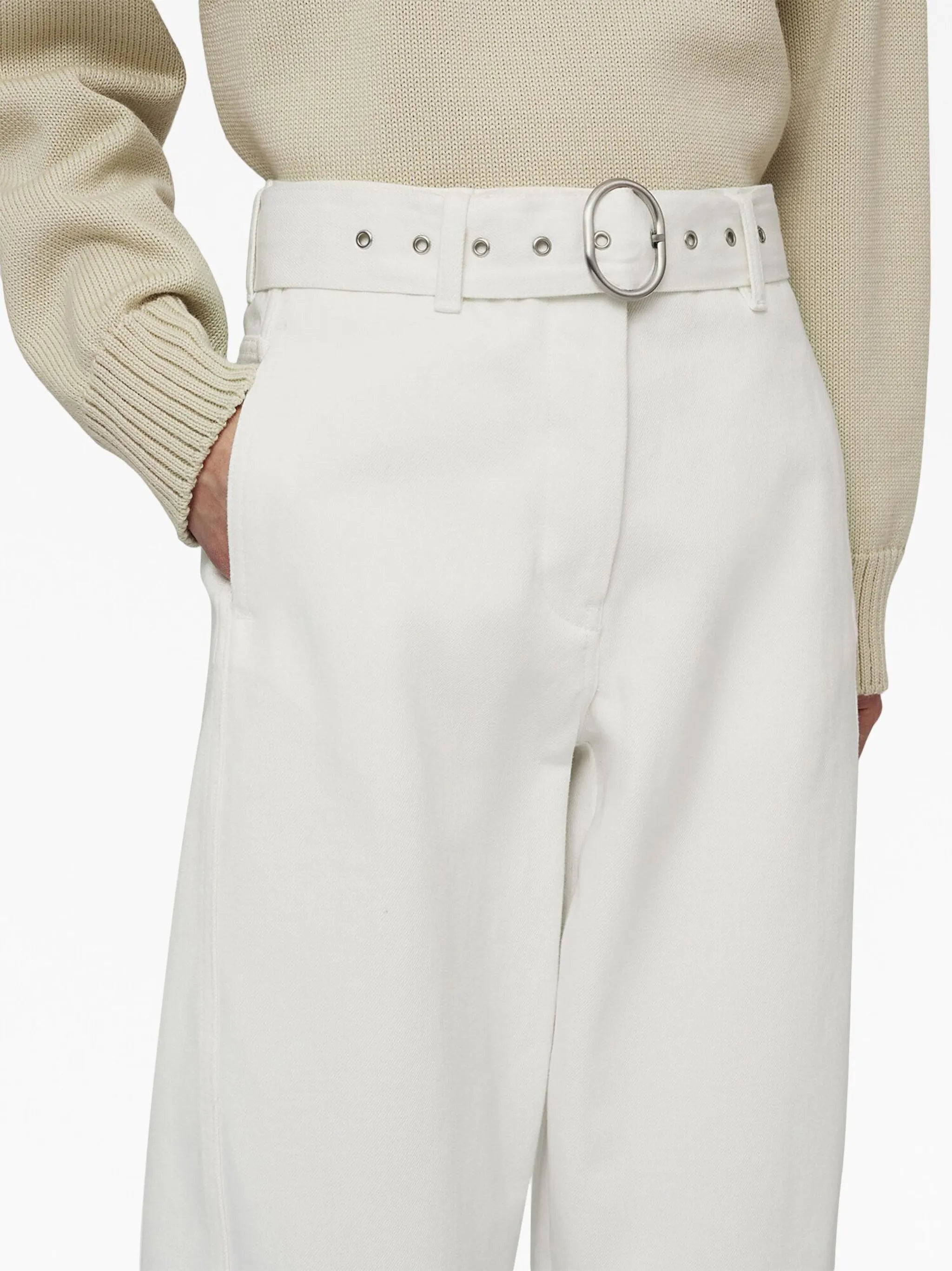 high-waisted wide-leg jeans
