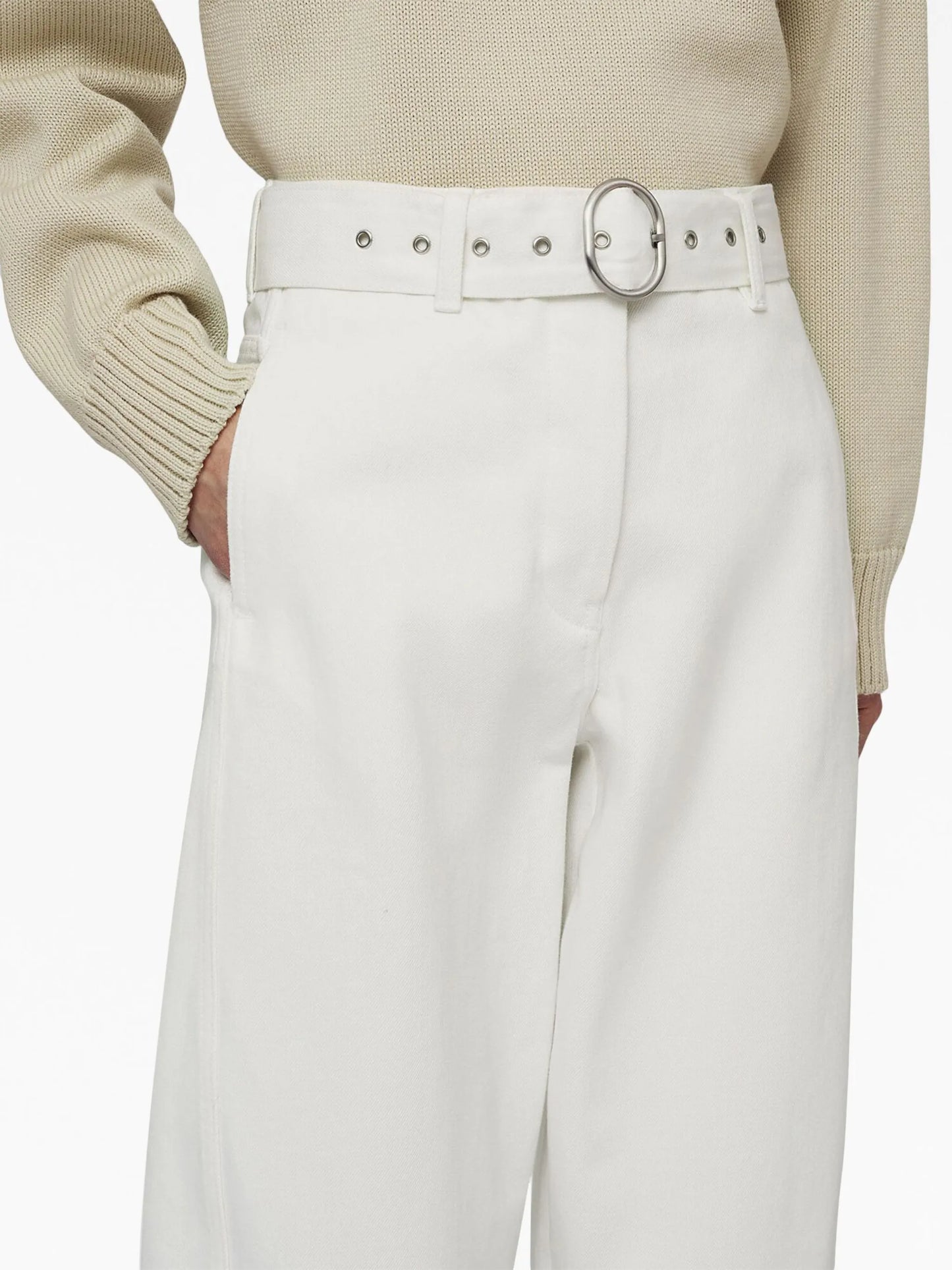 high-waisted wide-leg jeans