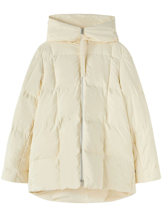 hooded quilted down jacket