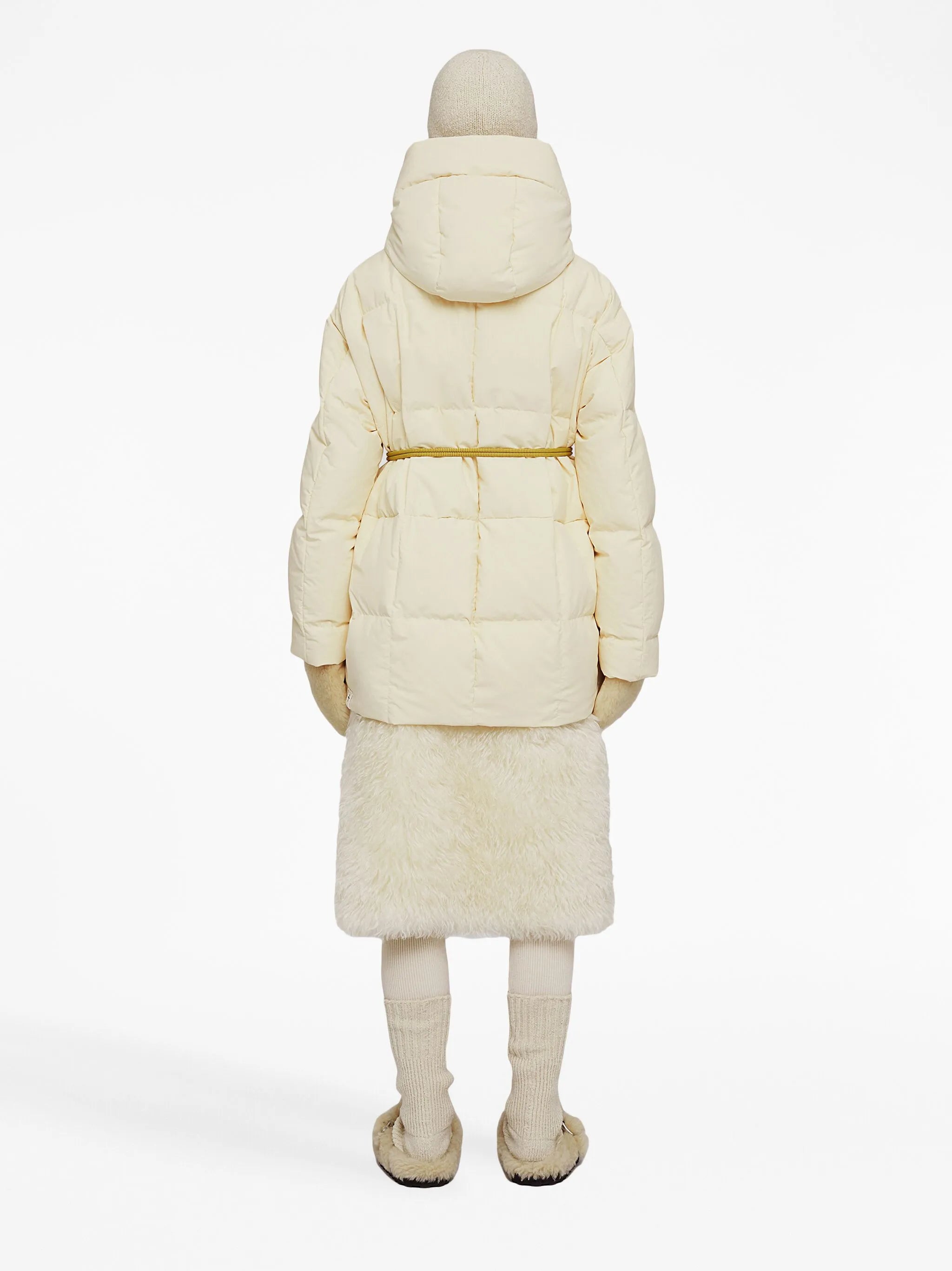 hooded quilted down jacket