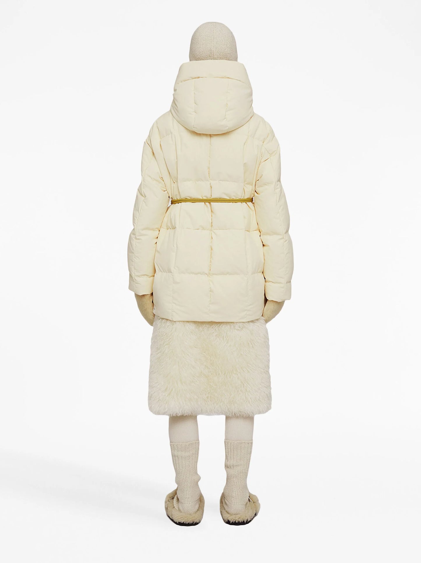 hooded quilted down jacket