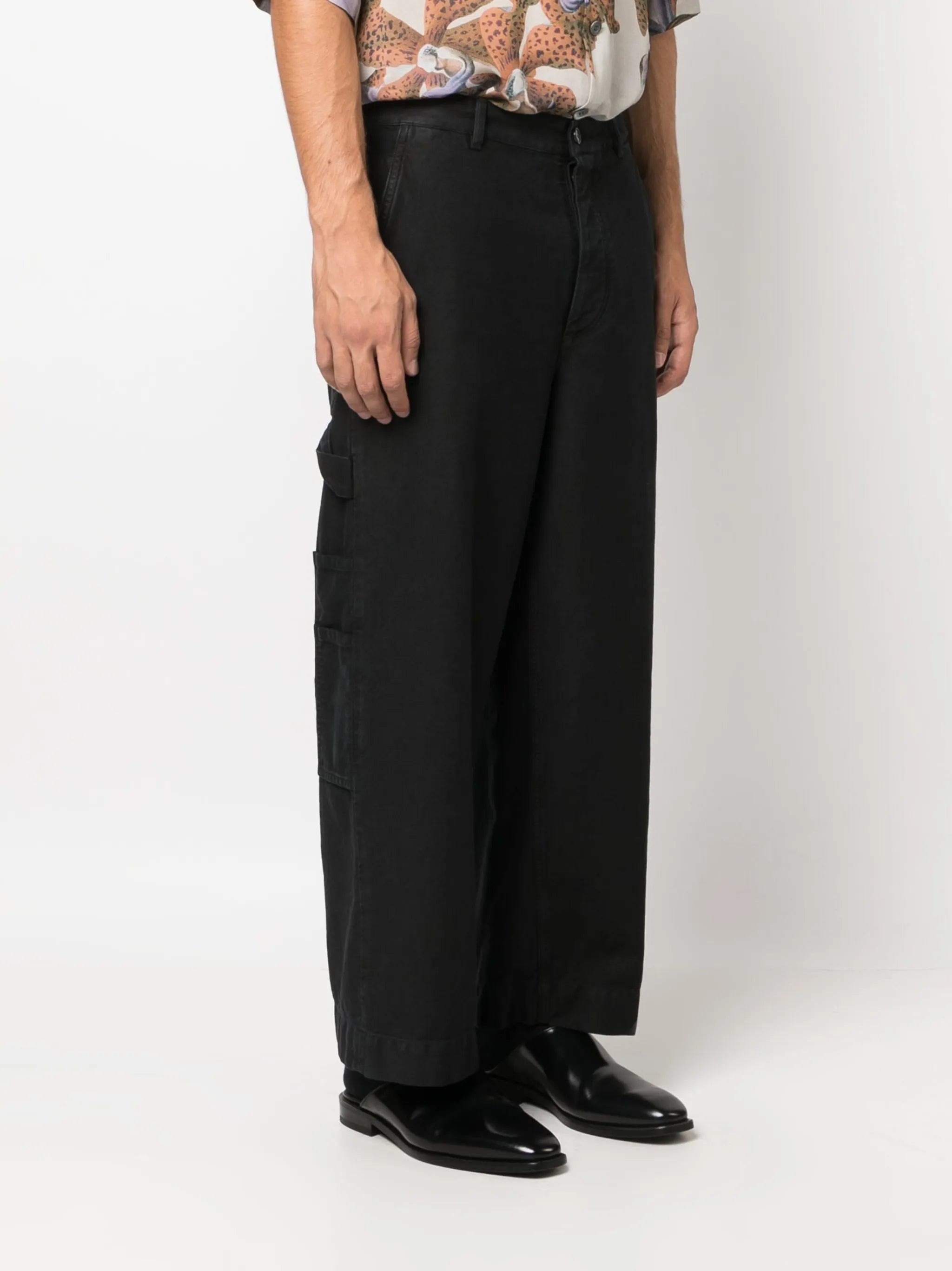 low-rise wide-leg trousers