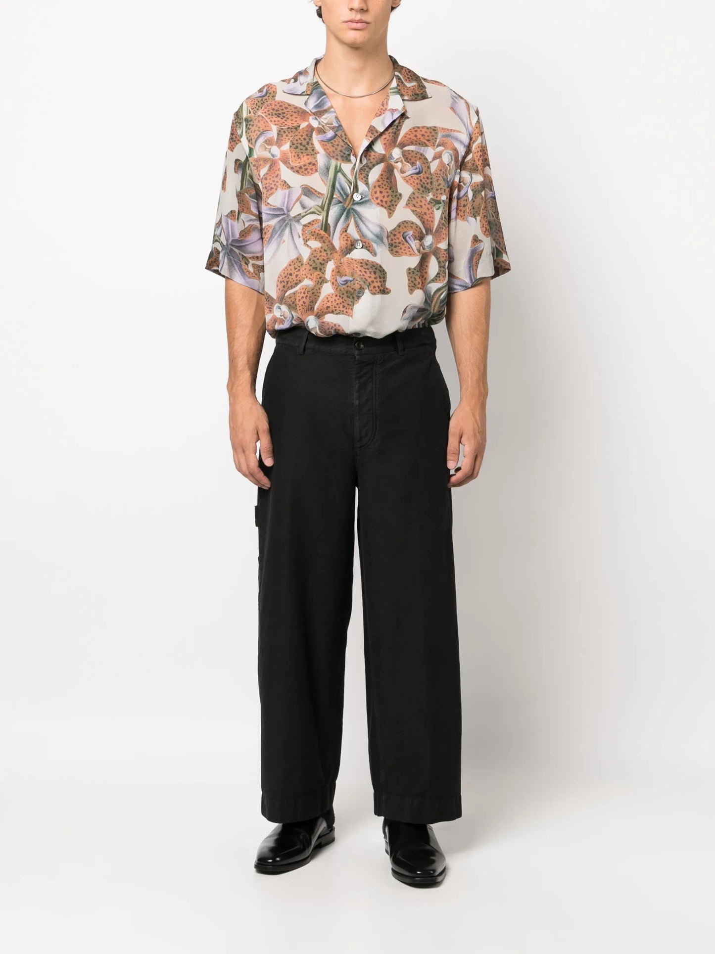 low-rise wide-leg trousers