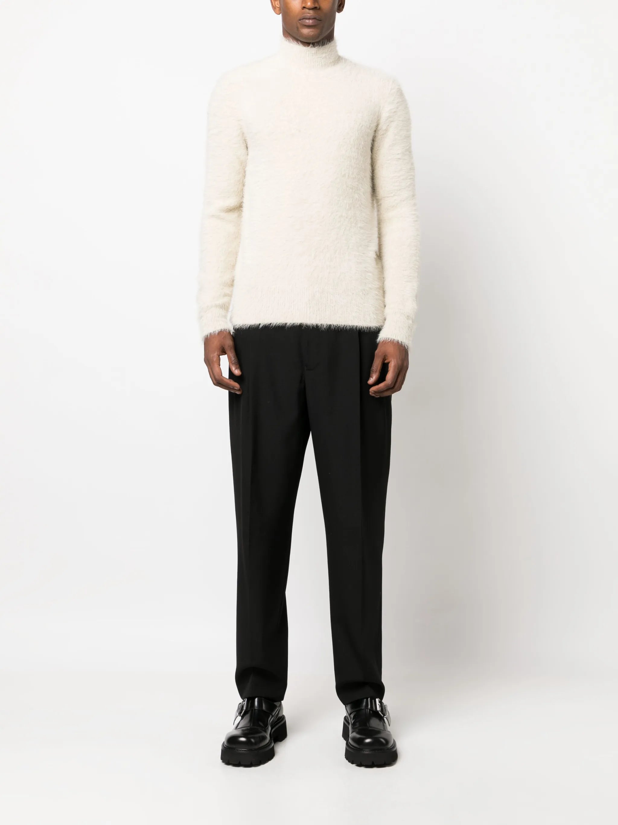 funnel-neck long-sleeve jumper