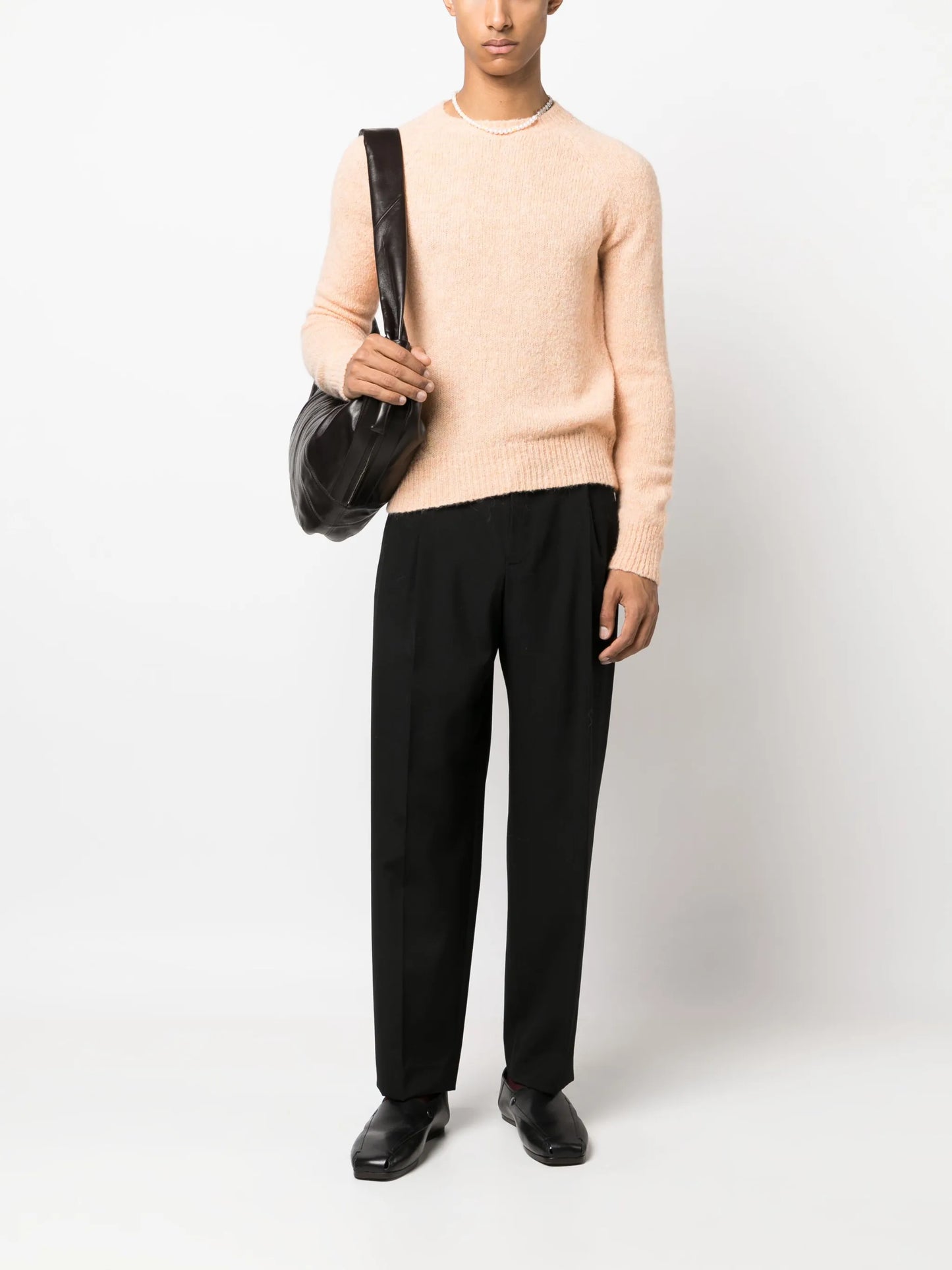 alpaca wool-blend crew neck jumper