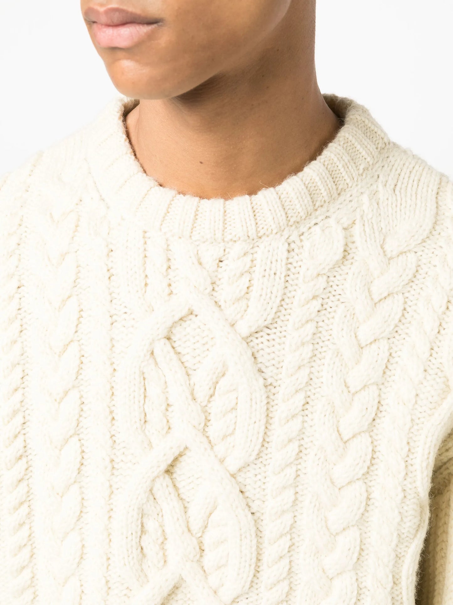 cable-knit wool jumper