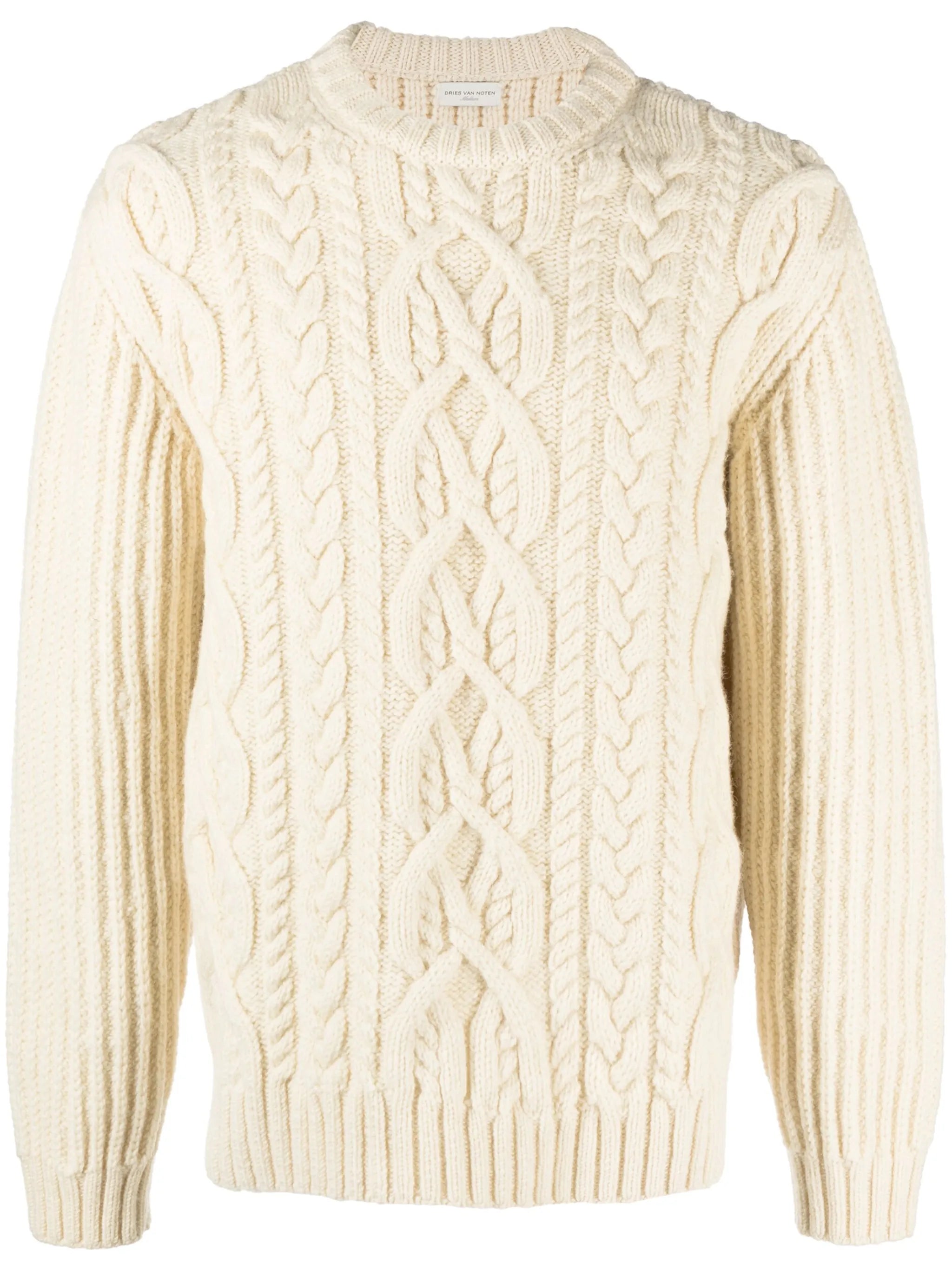 cable-knit wool jumper