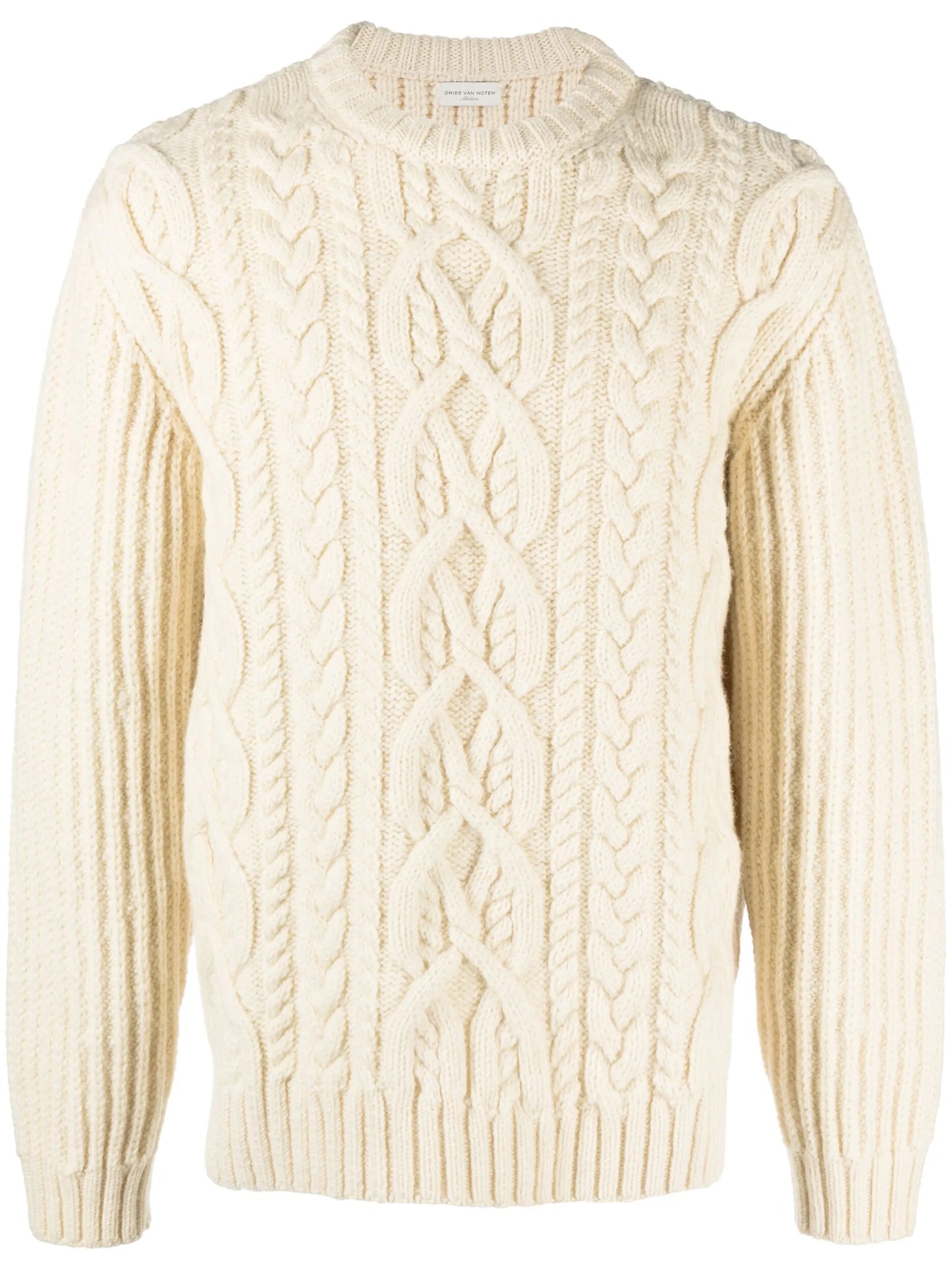 cable-knit wool jumper