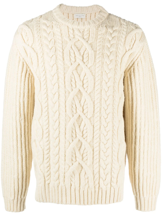 cable-knit wool jumper