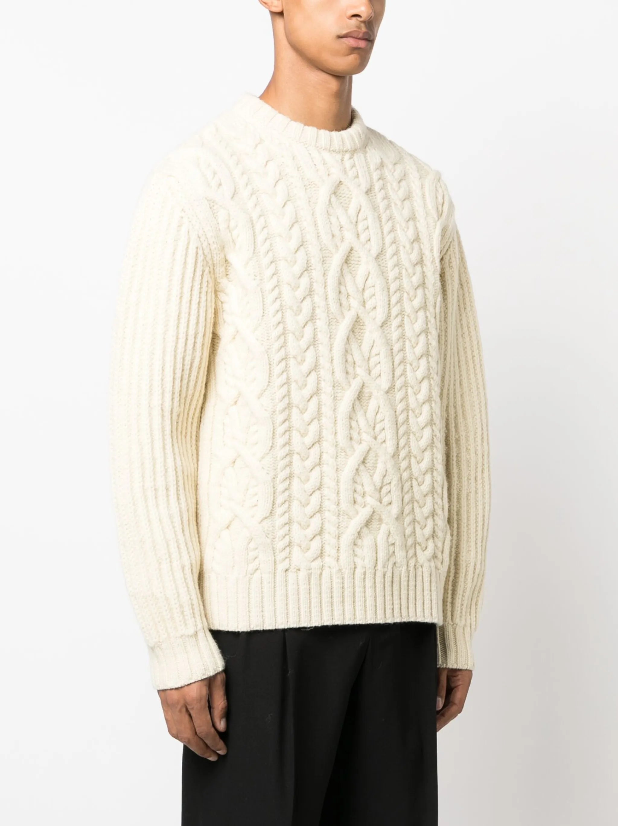 cable-knit wool jumper