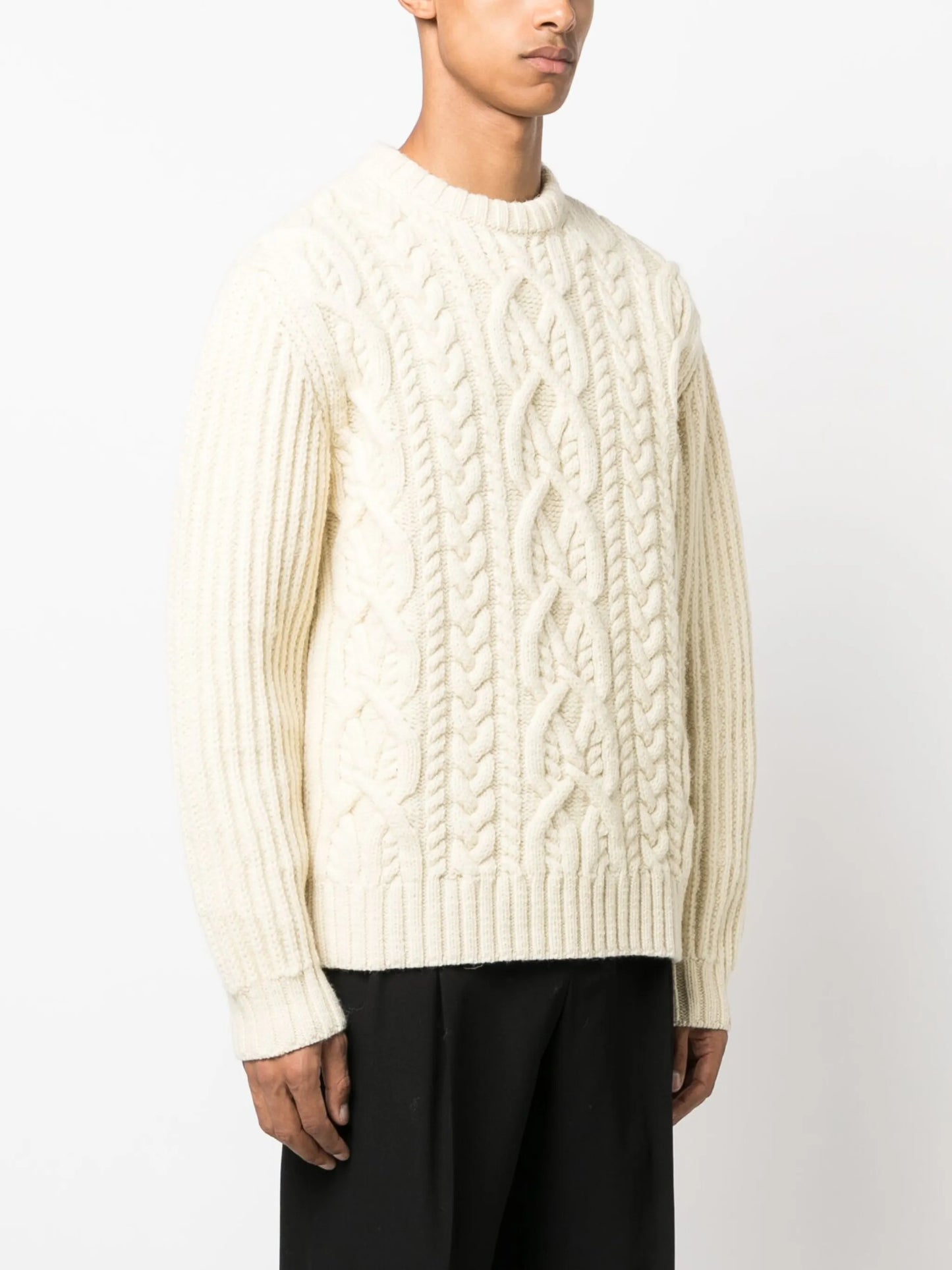cable-knit wool jumper