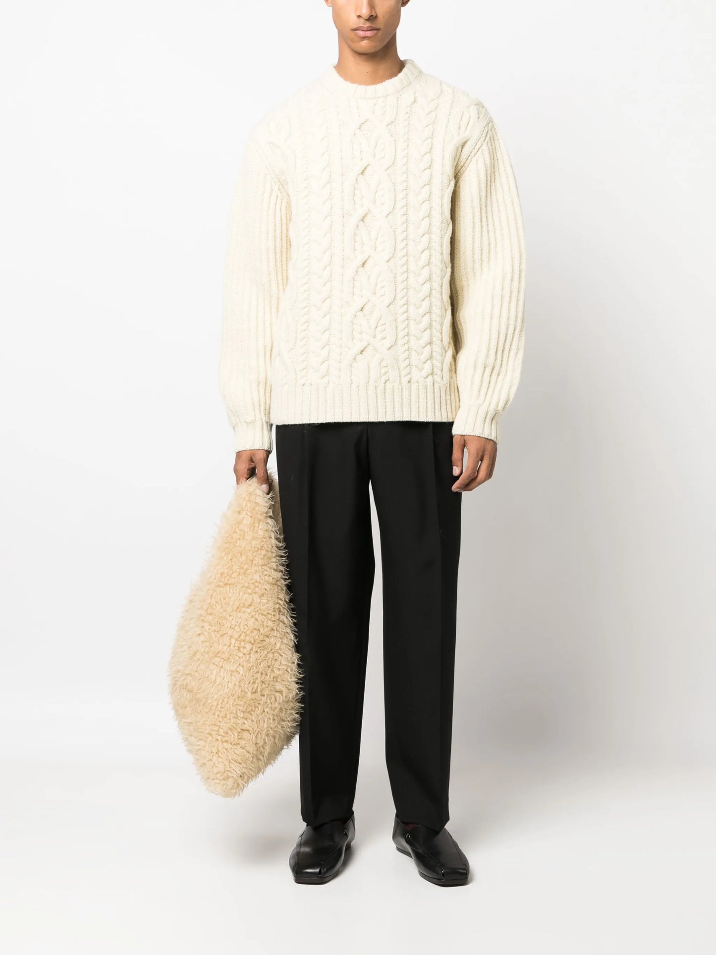 cable-knit wool jumper