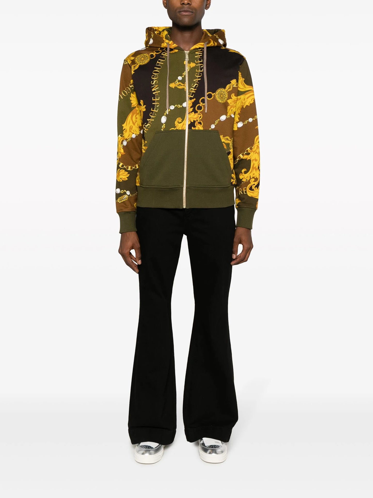 baroque-print hooded jacket