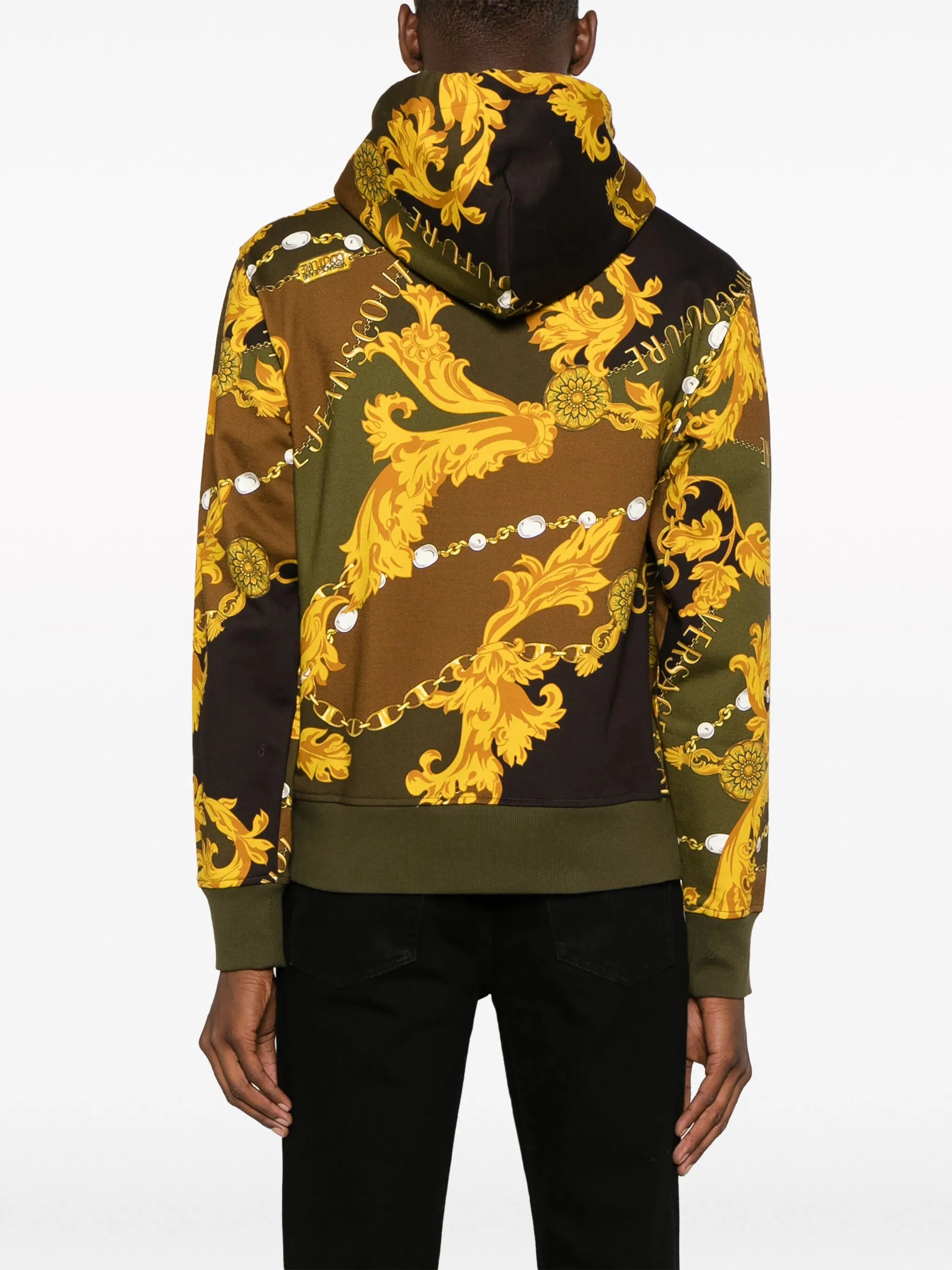 baroque-print hooded jacket