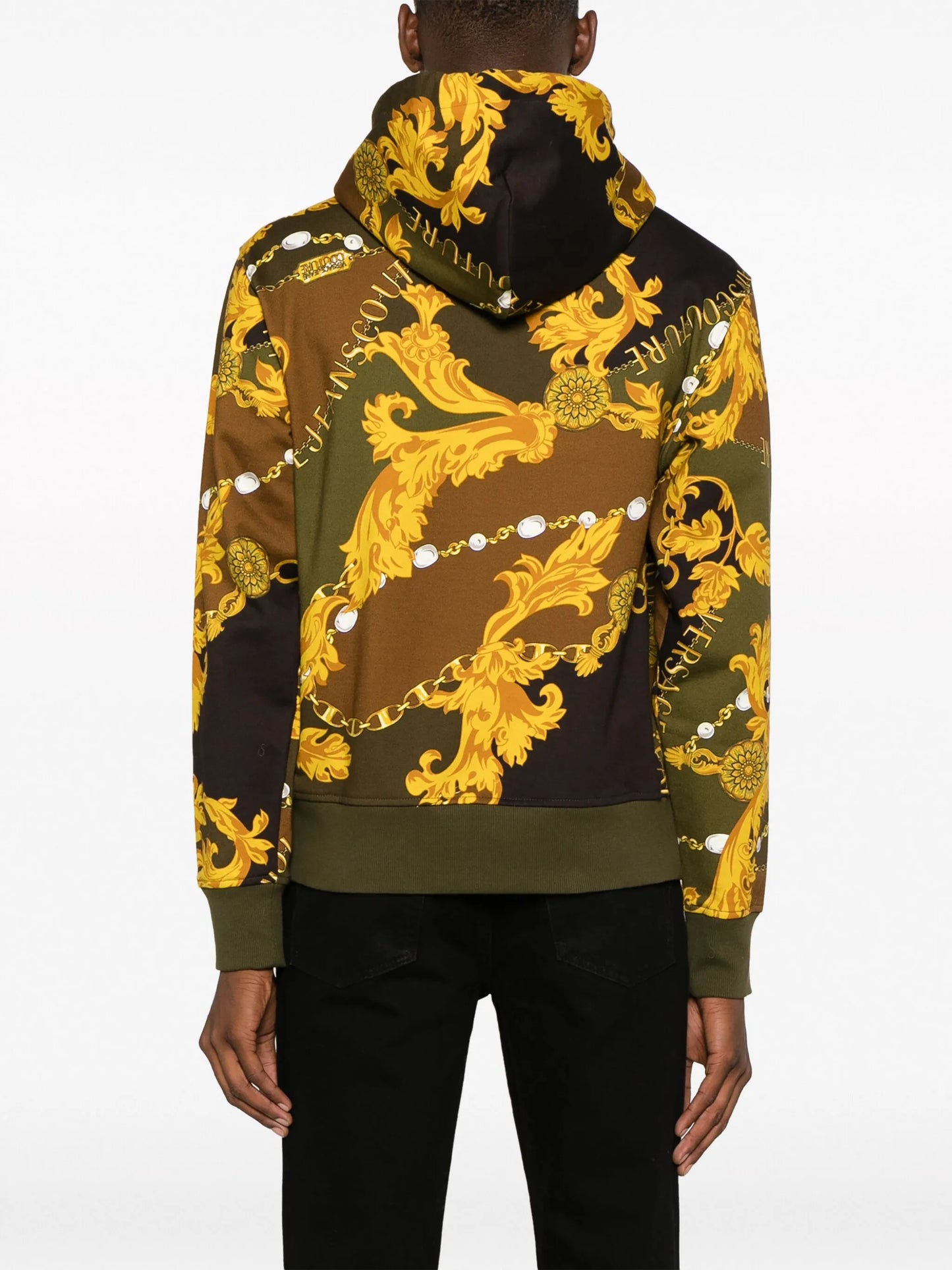 baroque-print hooded jacket