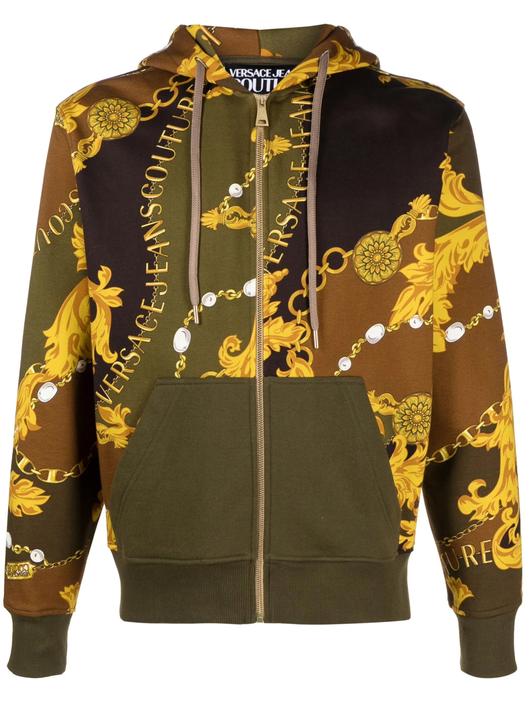 baroque-print hooded jacket