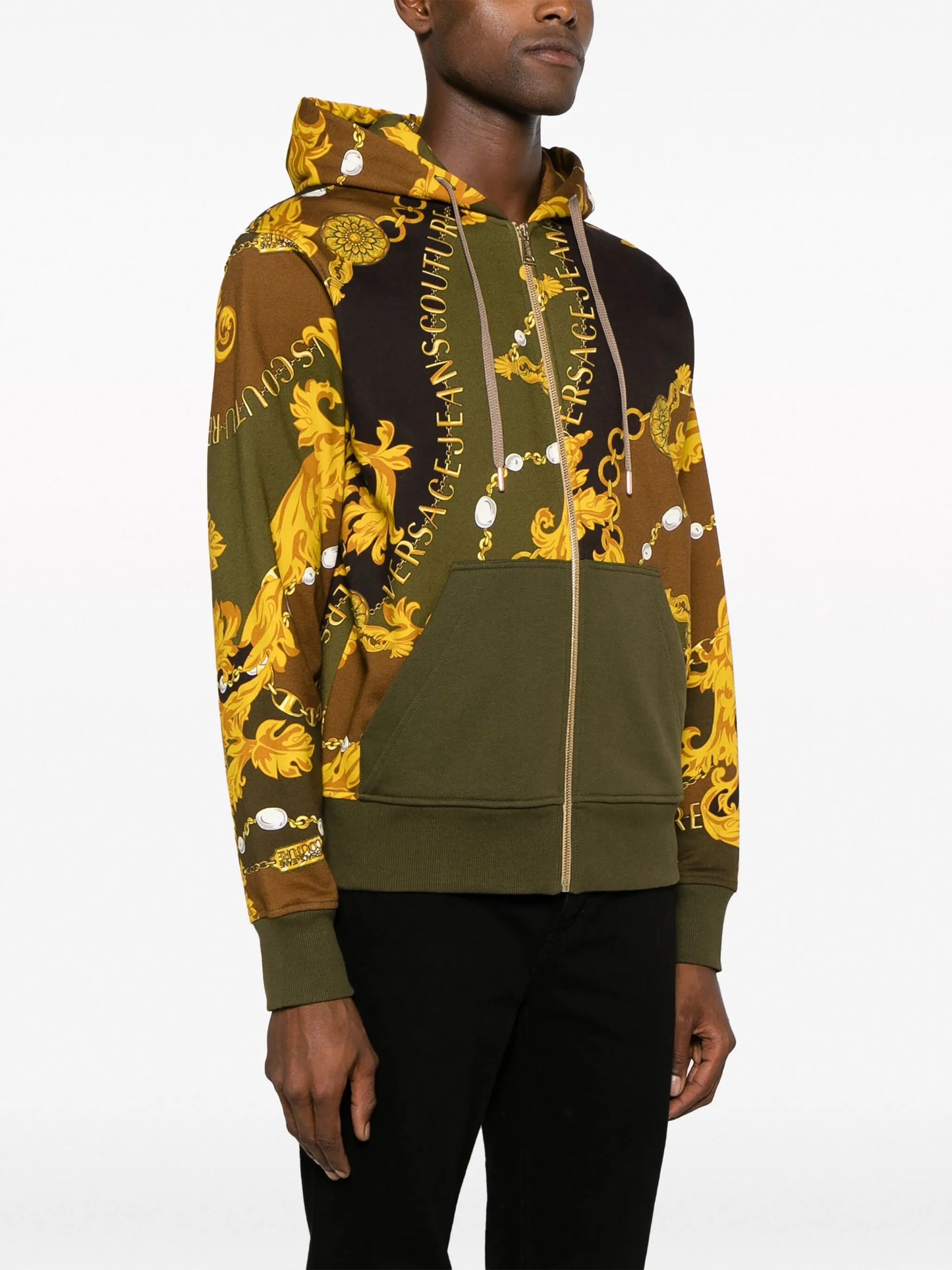baroque-print hooded jacket
