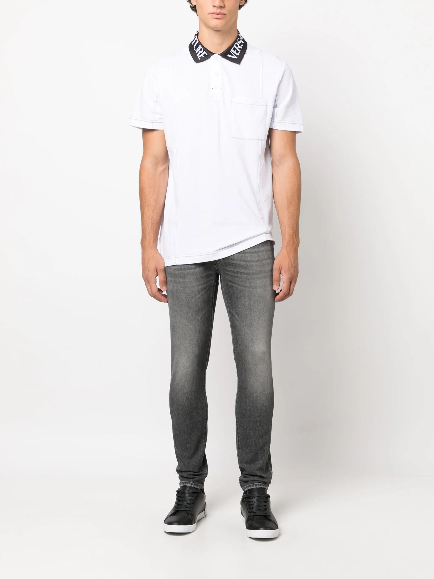 logo-collar short-sleeve polo shirt