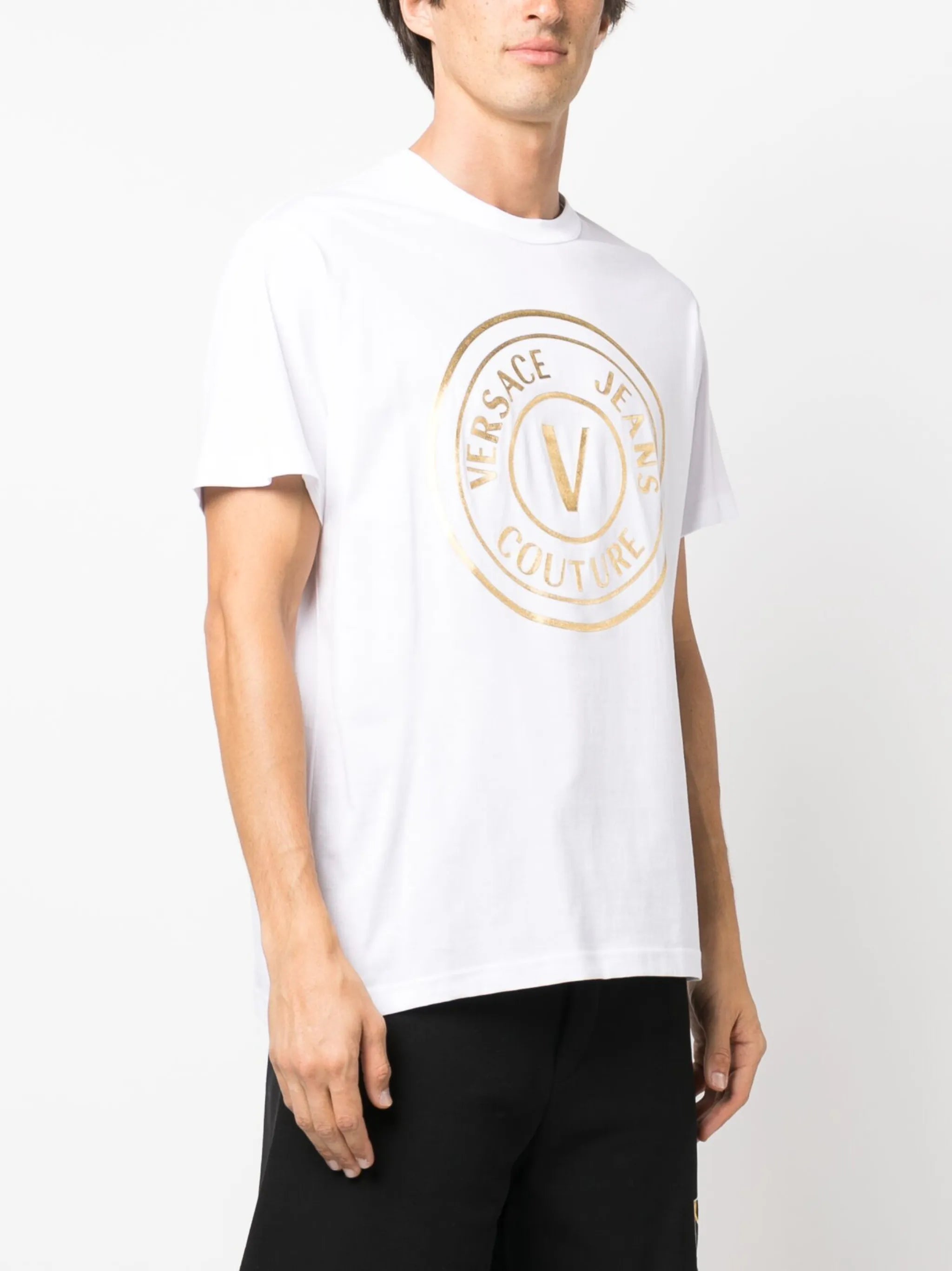 logo foil-print cotton T-shirt