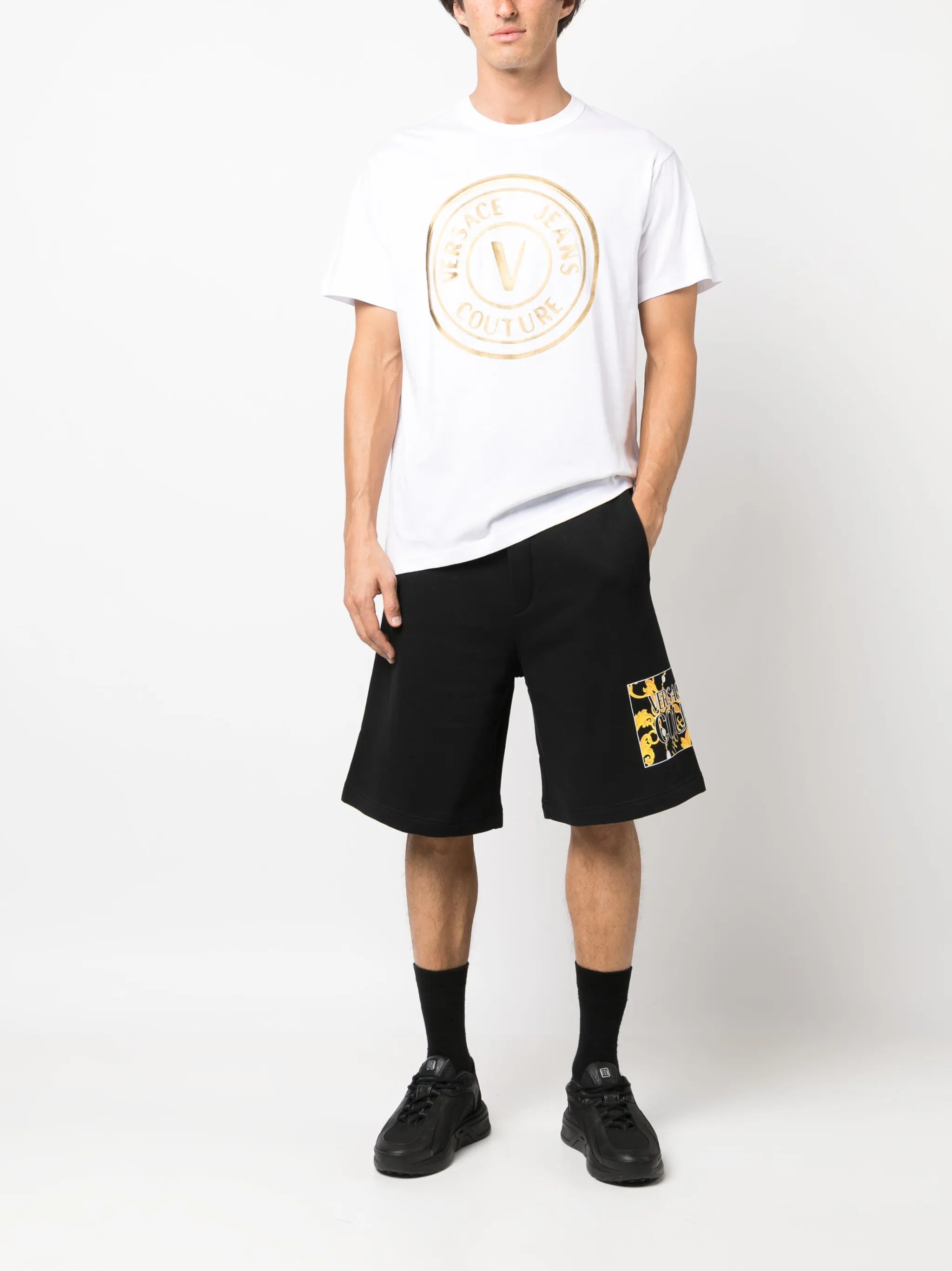 logo foil-print cotton T-shirt