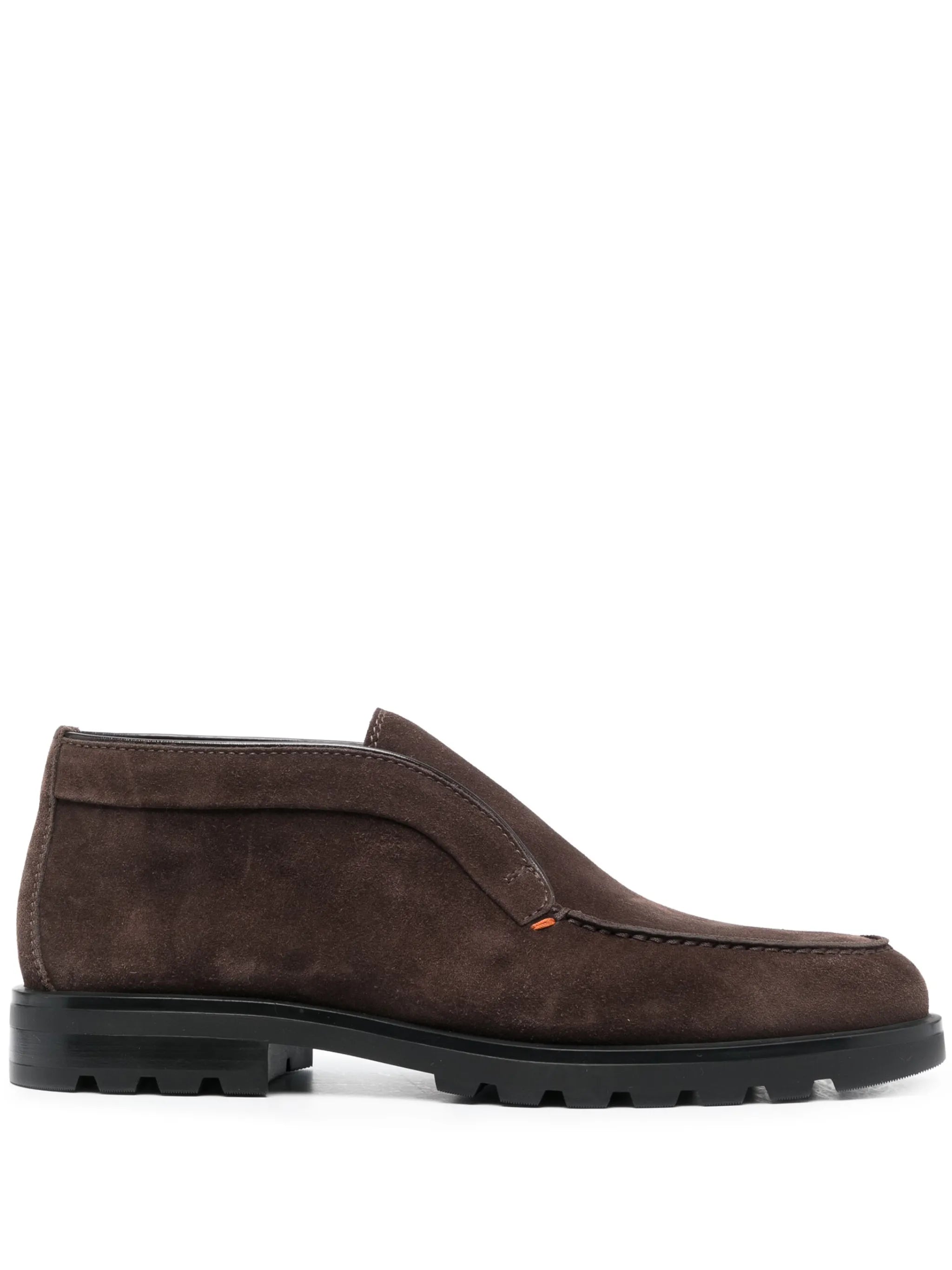calf-suede almond-toe loafers