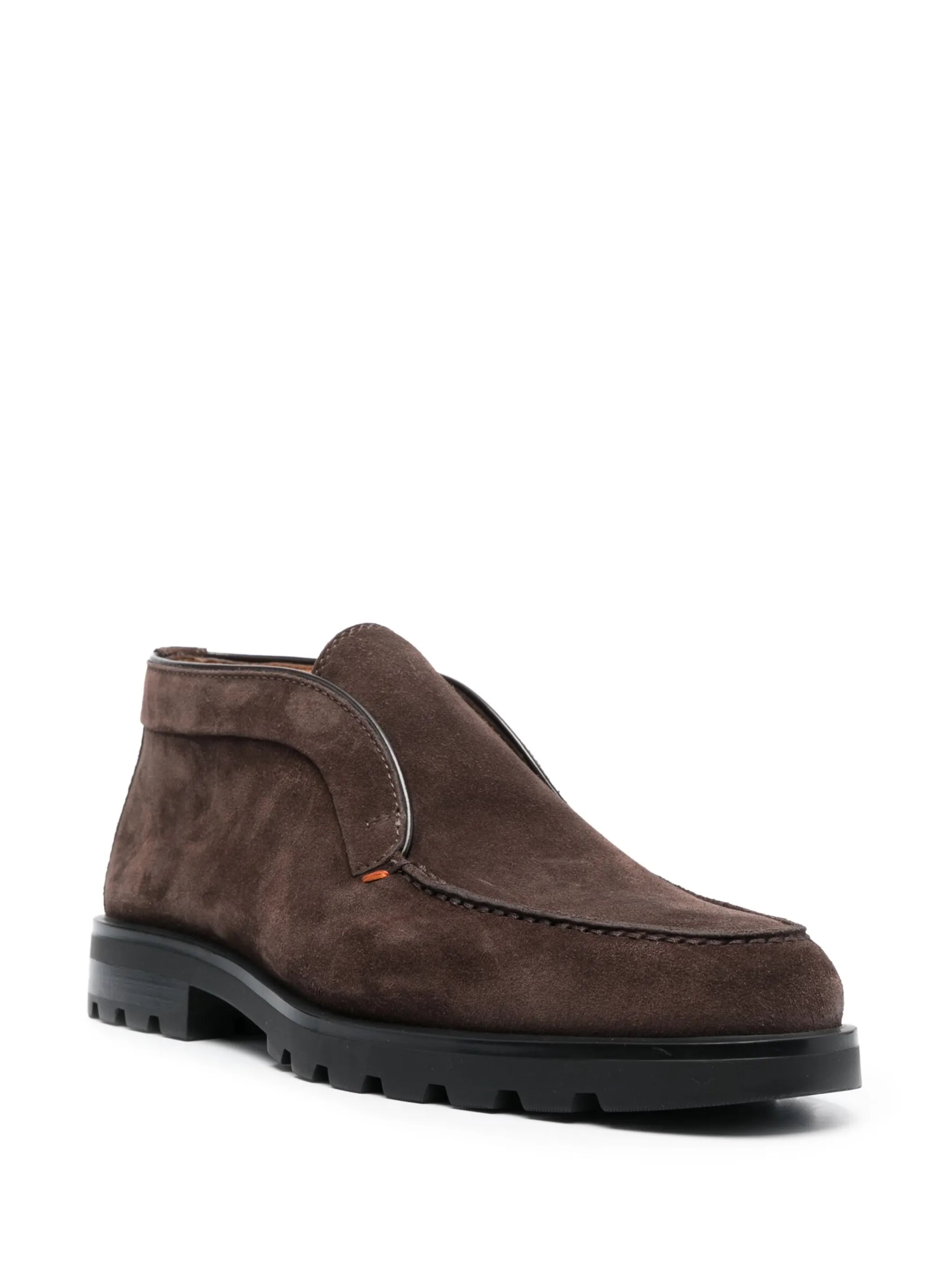 calf-suede almond-toe loafers