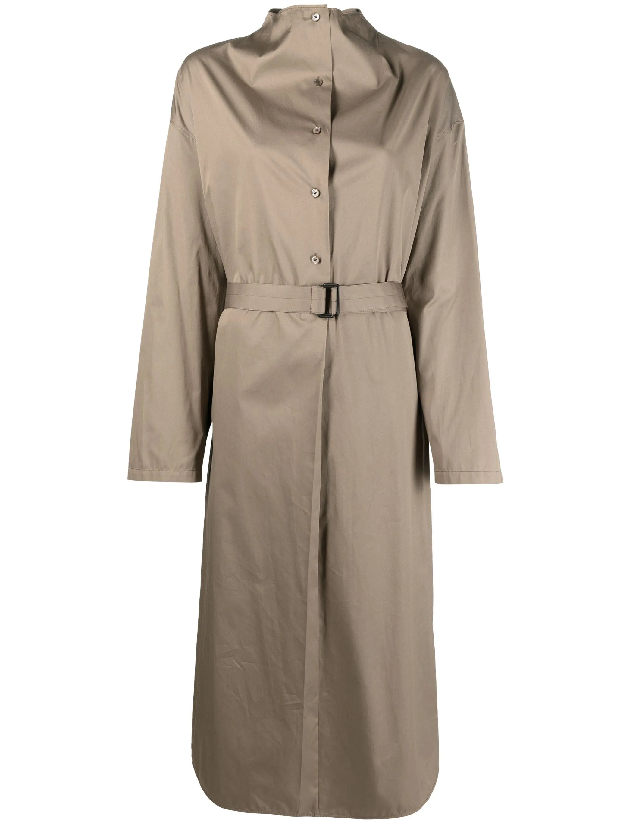belted-waist cotton dress