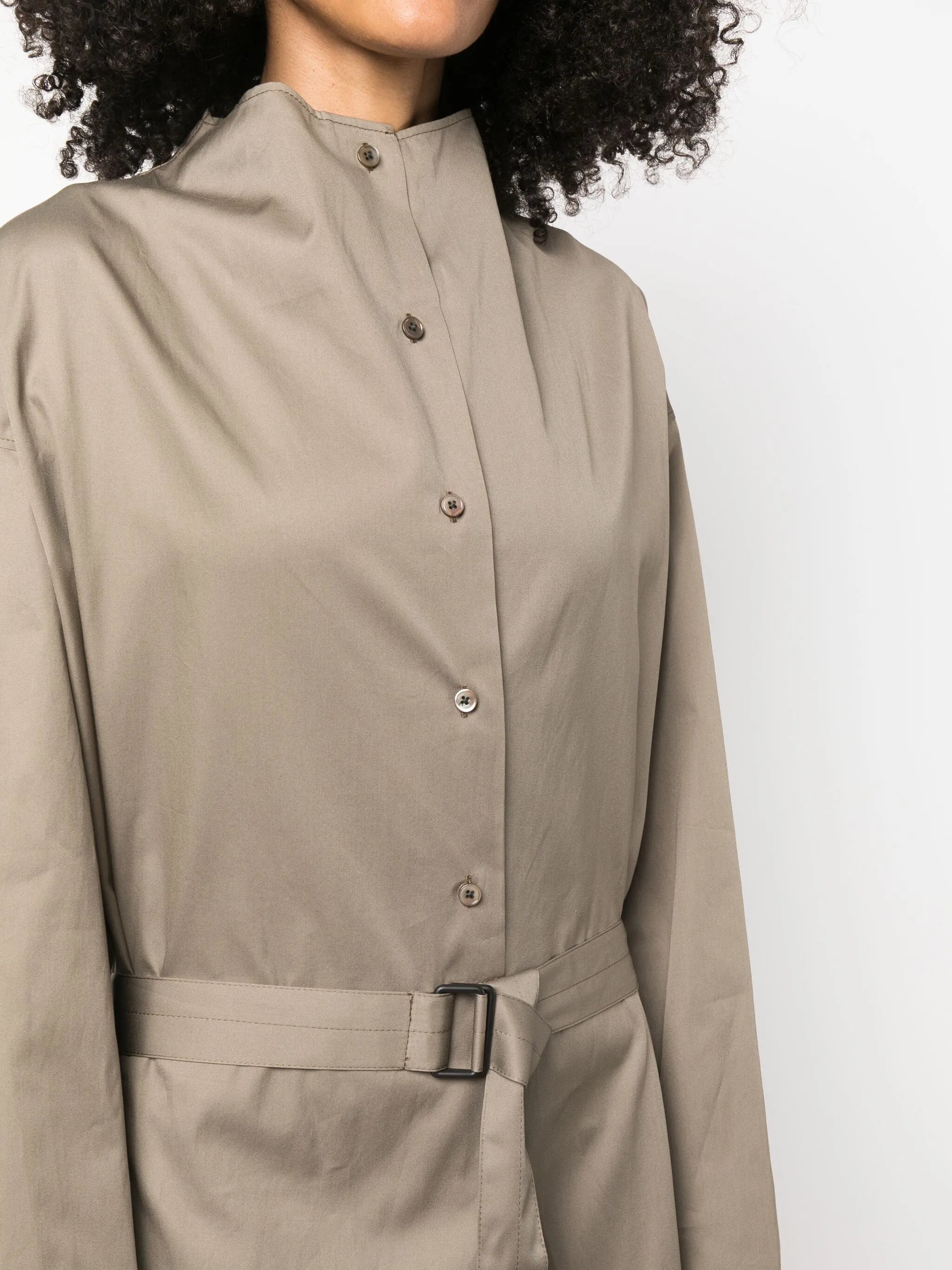 belted-waist cotton dress