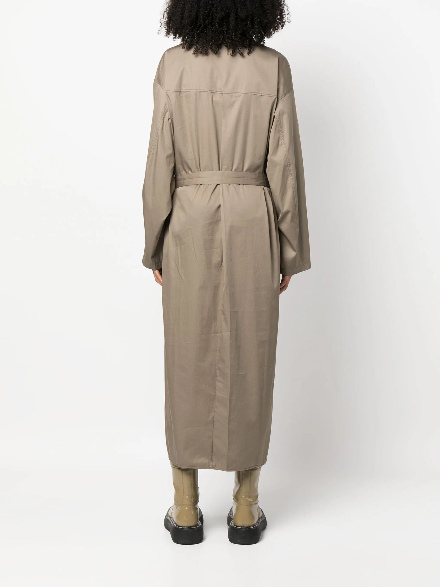 belted-waist cotton dress