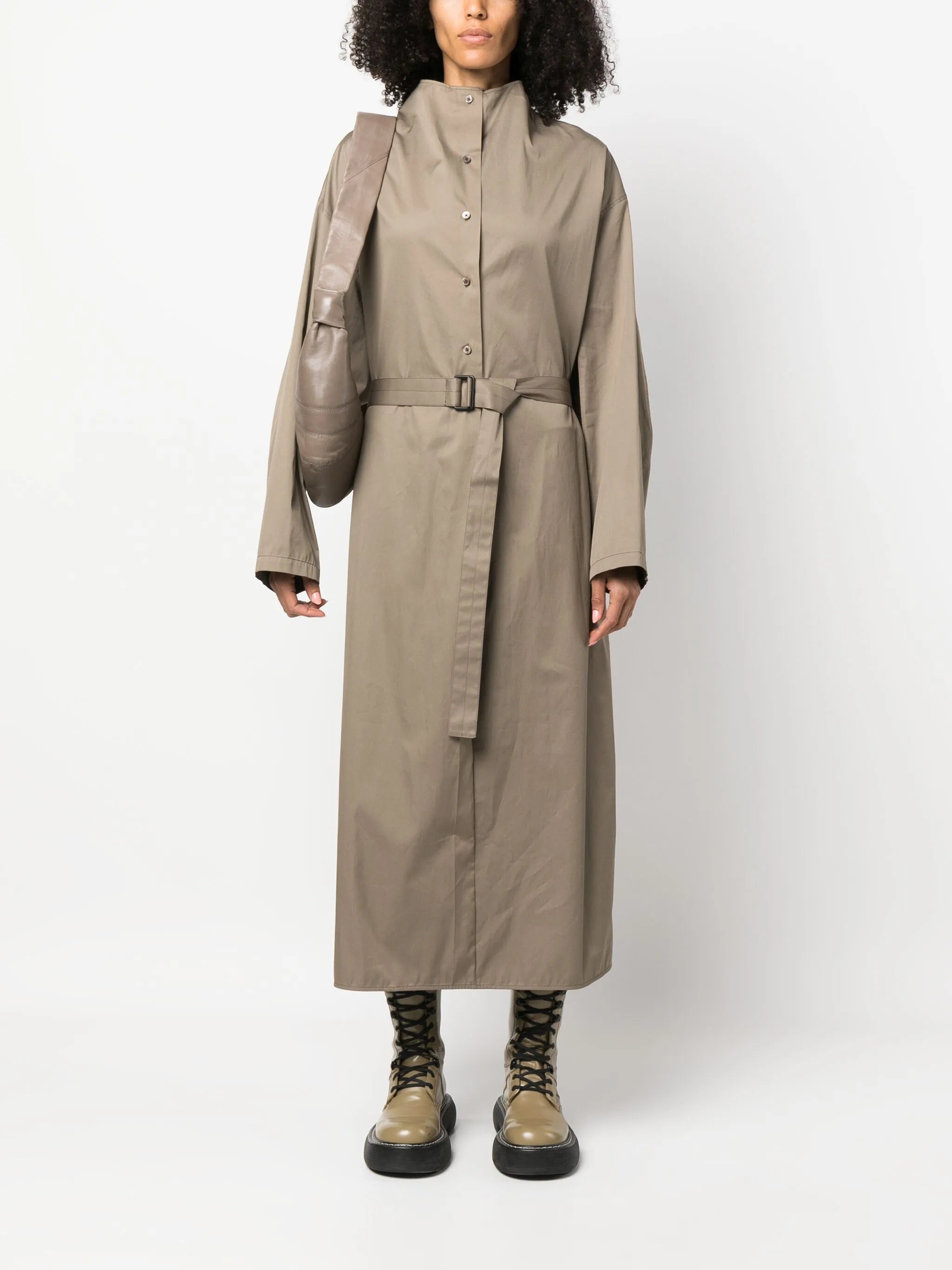 belted-waist cotton dress
