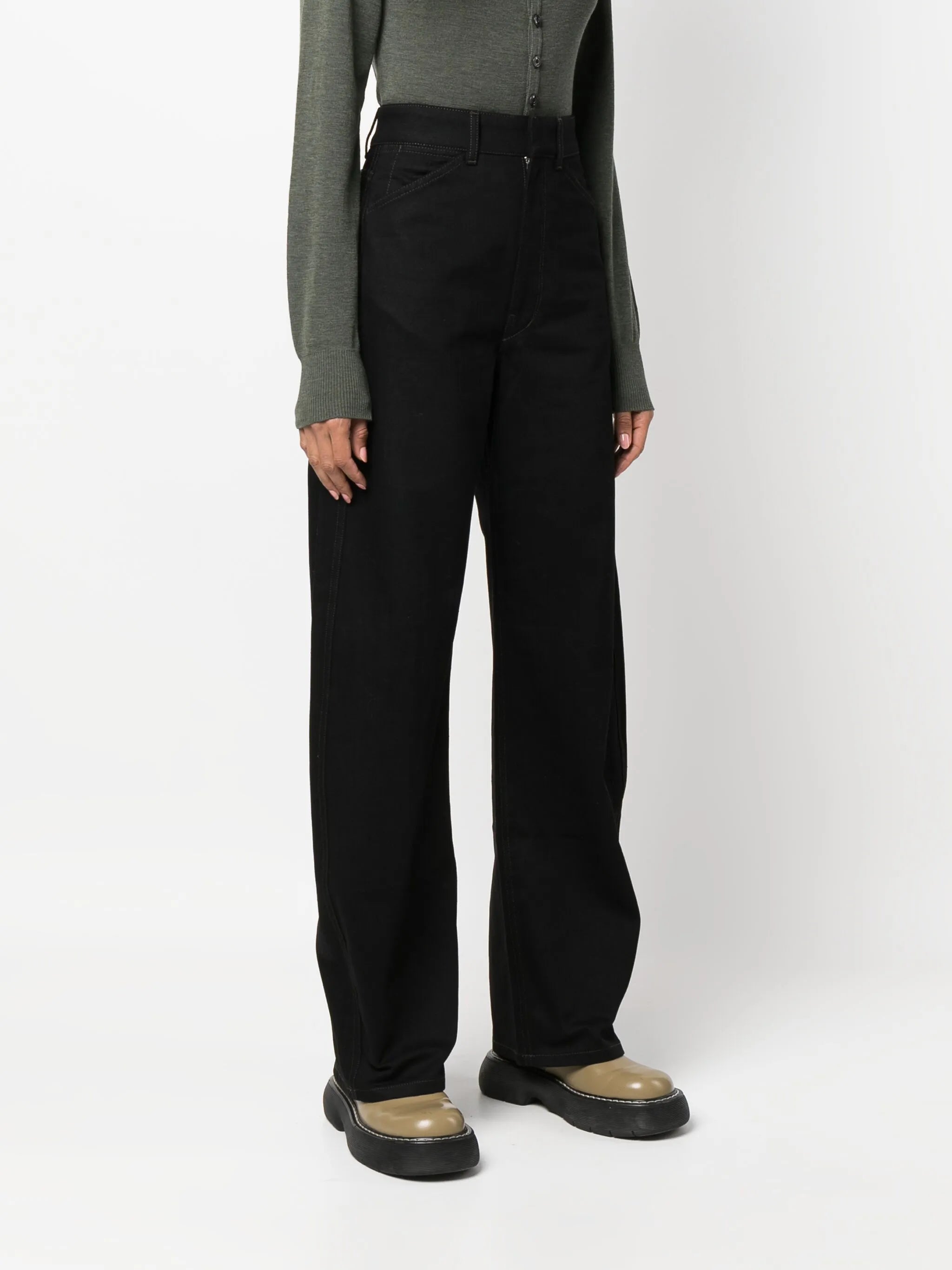 wide-leg high-rise jeans