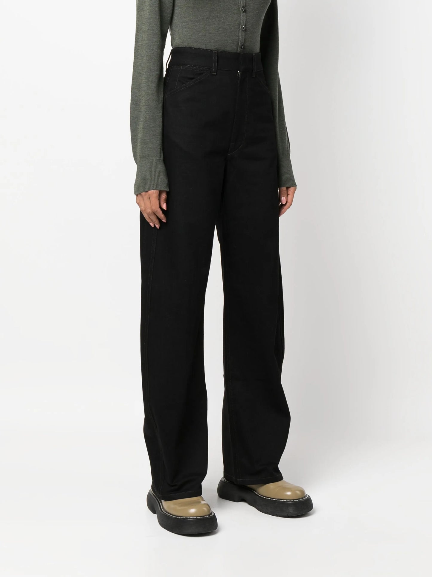 wide-leg high-rise jeans