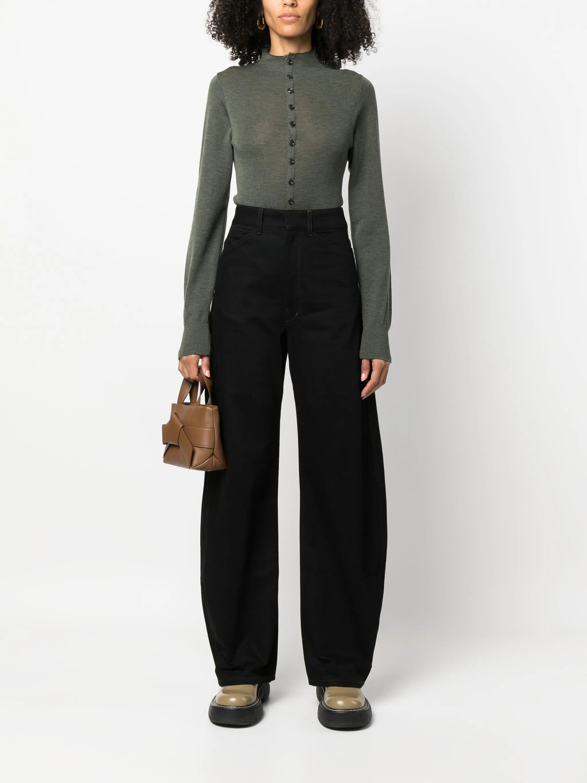 wide-leg high-rise jeans