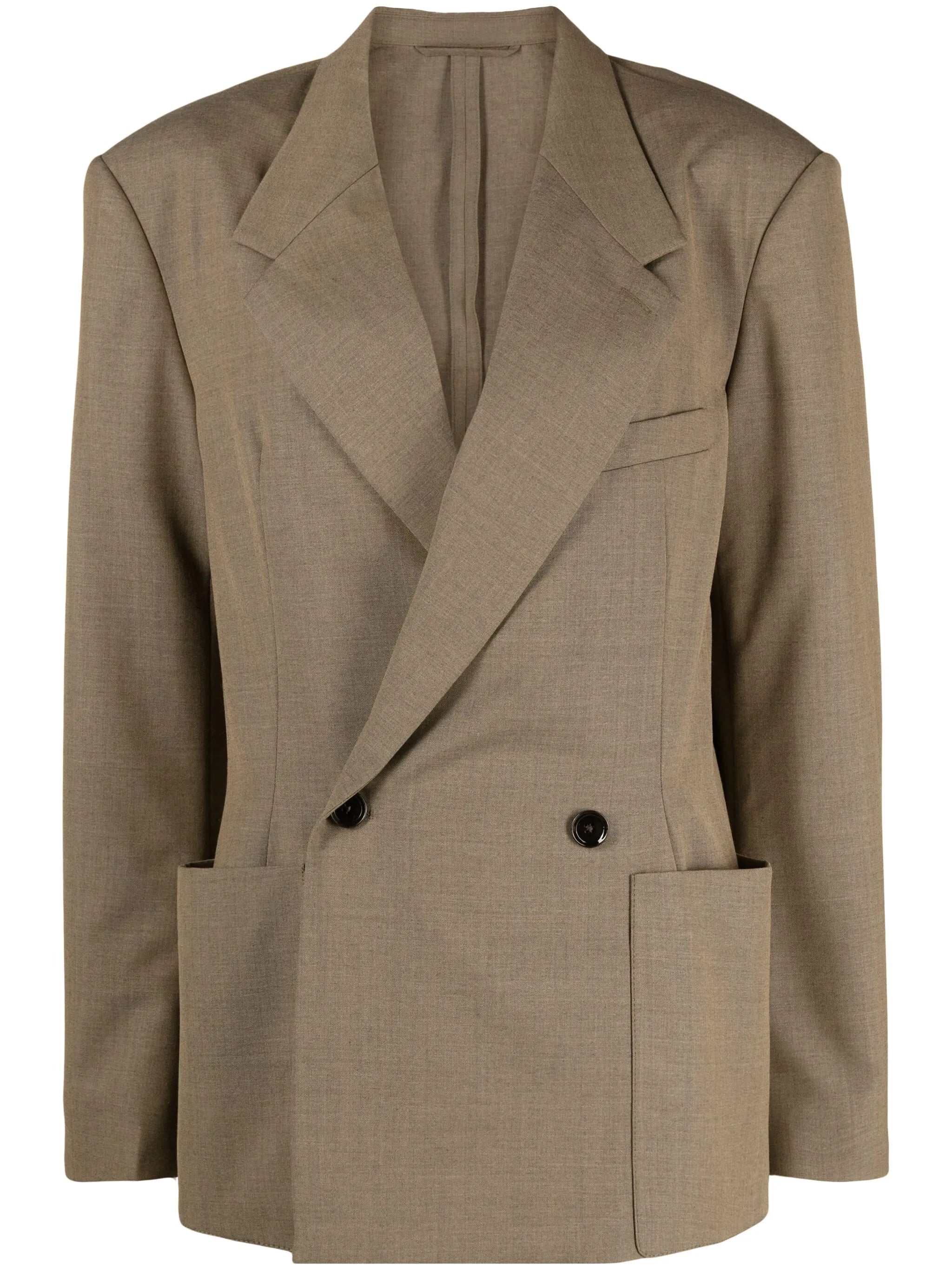 double-breasted cotton blazer