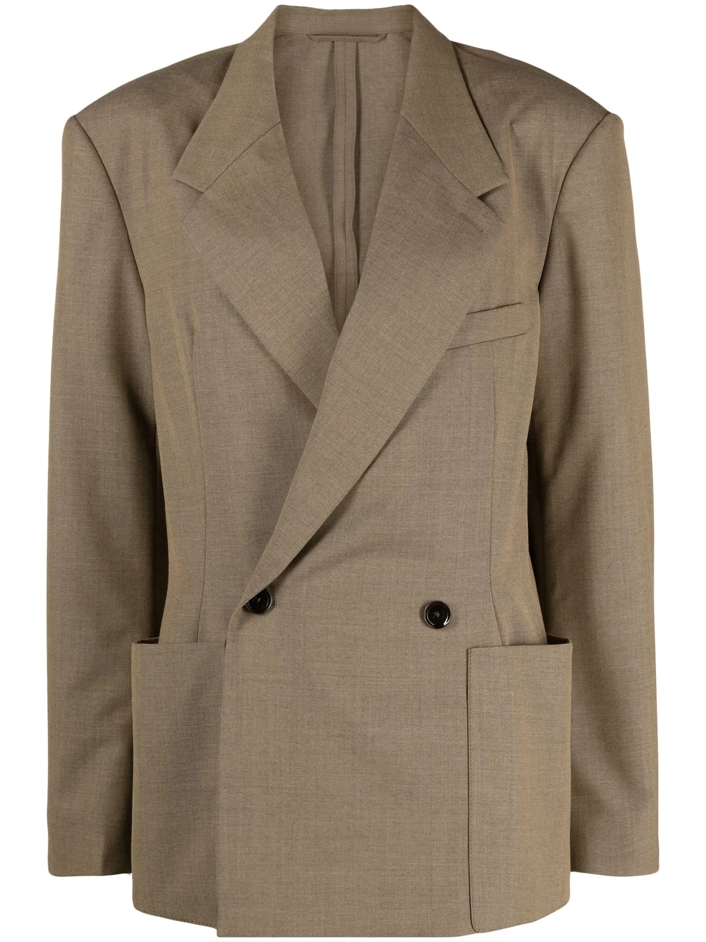 double-breasted cotton blazer