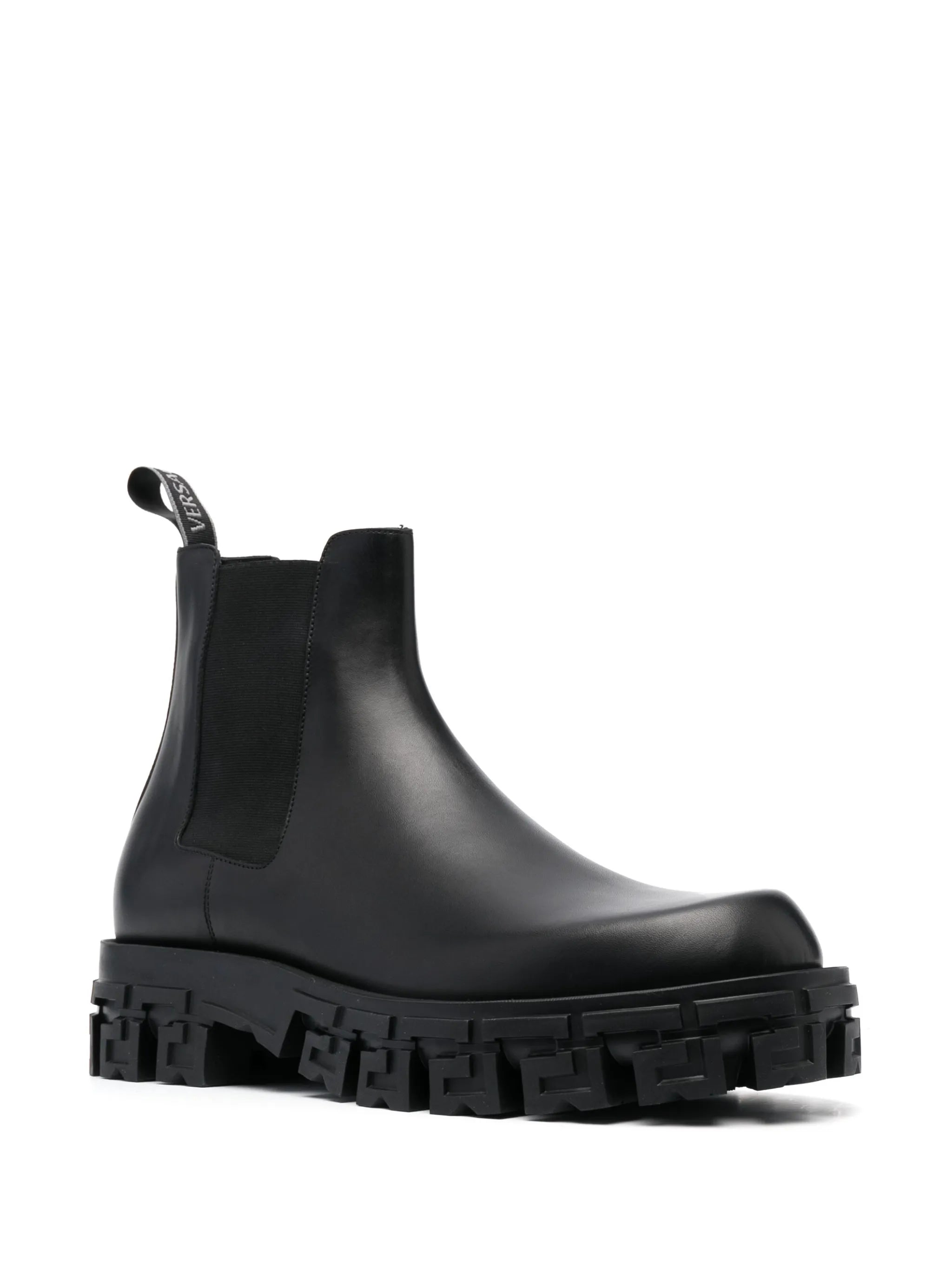Greca Portico leather Chelsea boots