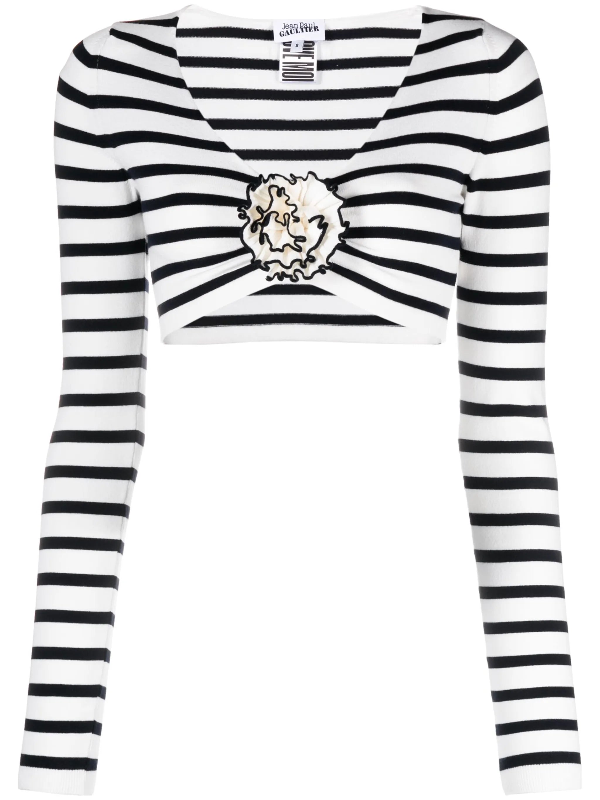stripe-print cropped jumper